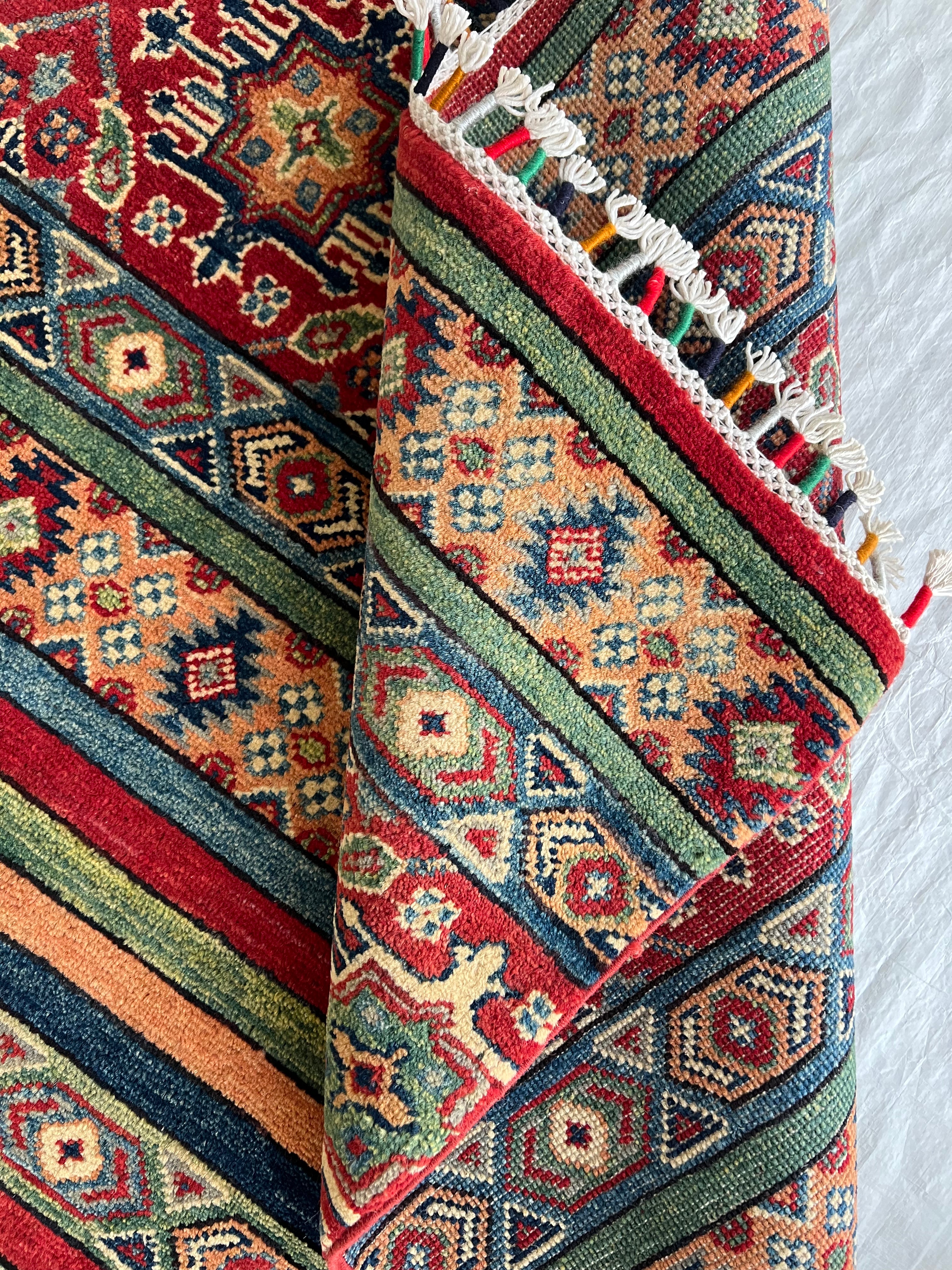 Afghani Rug 6x9 size range tribal Red laid flat