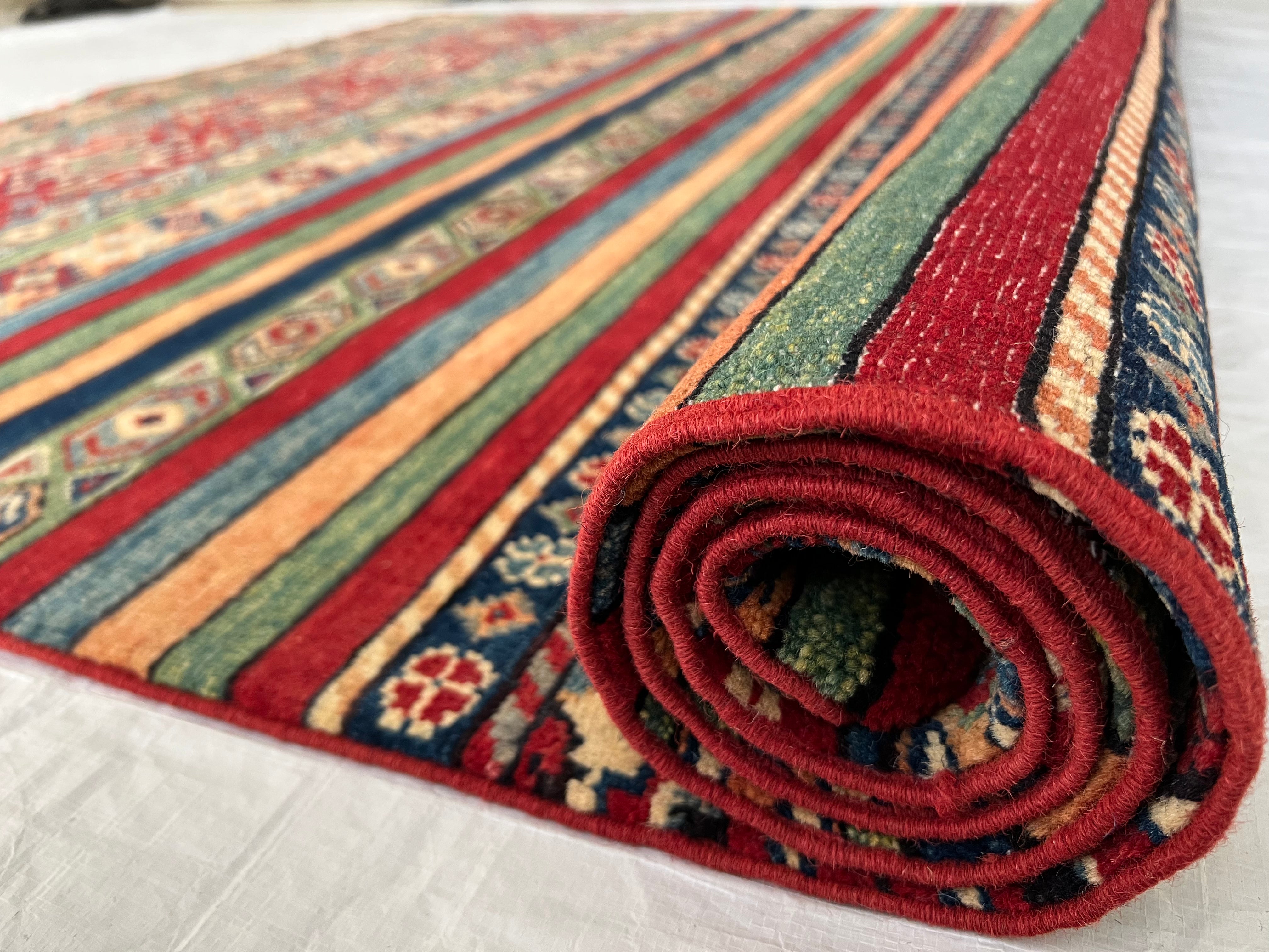 Afghani Rug 6x9 size range tribal Red laid flat