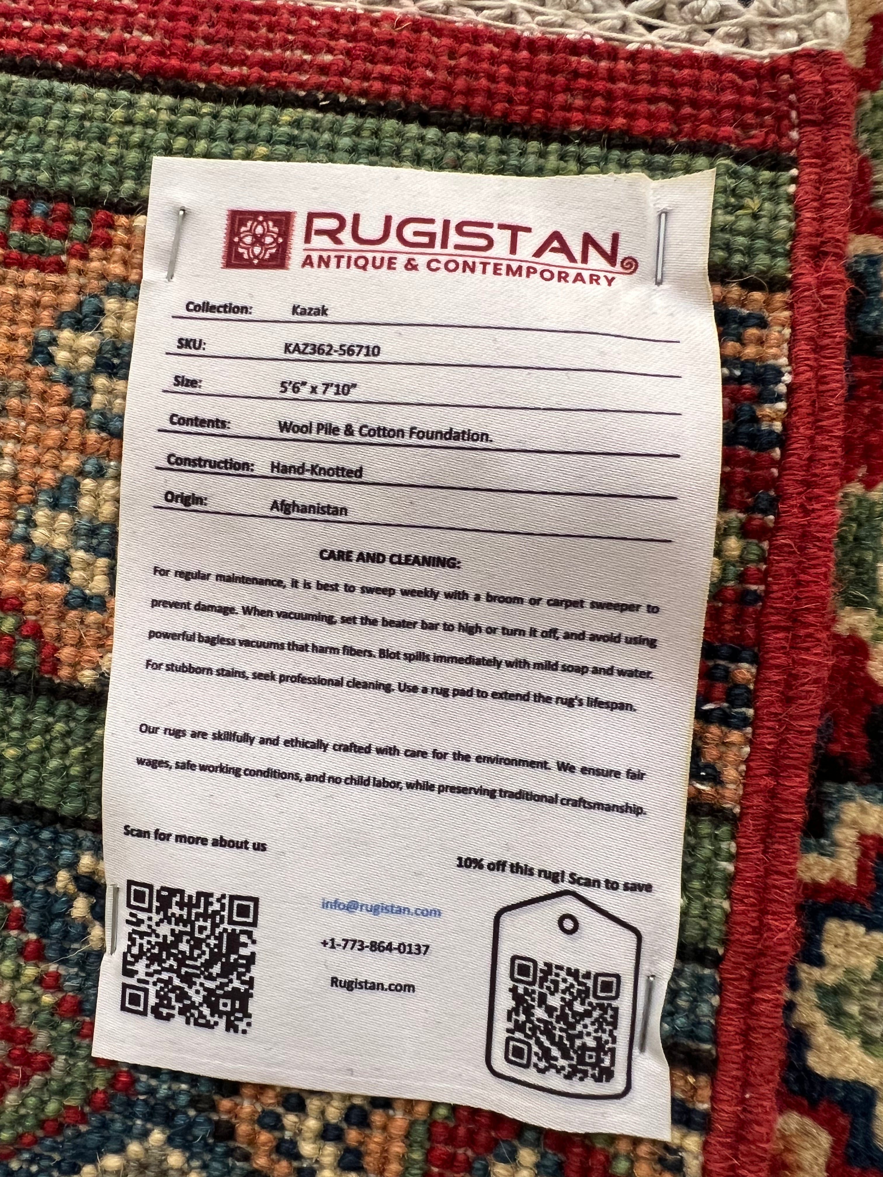Afghani Rug 6x9 size range tribal Red laid flat