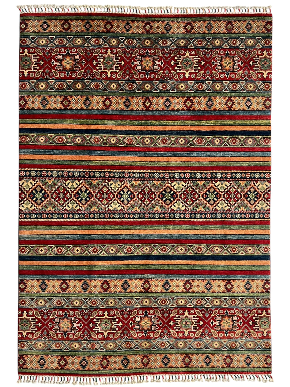 Afghani Rug 6x9 size range tribal Red laid flat