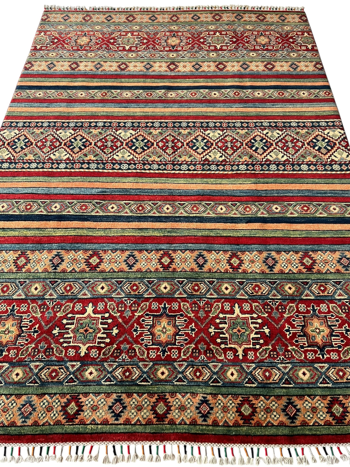 Afghani Rug 6x9 size range tribal Red laid flat