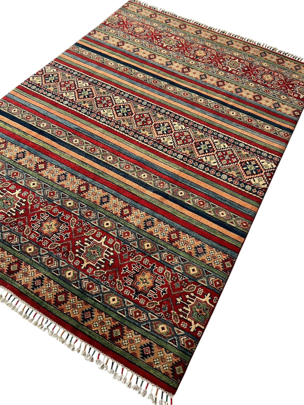 Afghani Rug 6x9 size range tribal Red laid flat