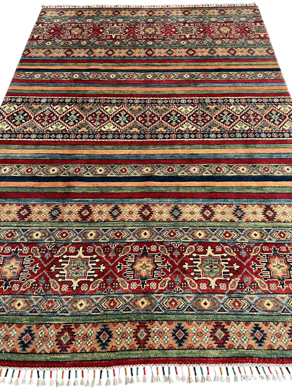 Afghani Rug 6x9 size range tribal Red laid flat