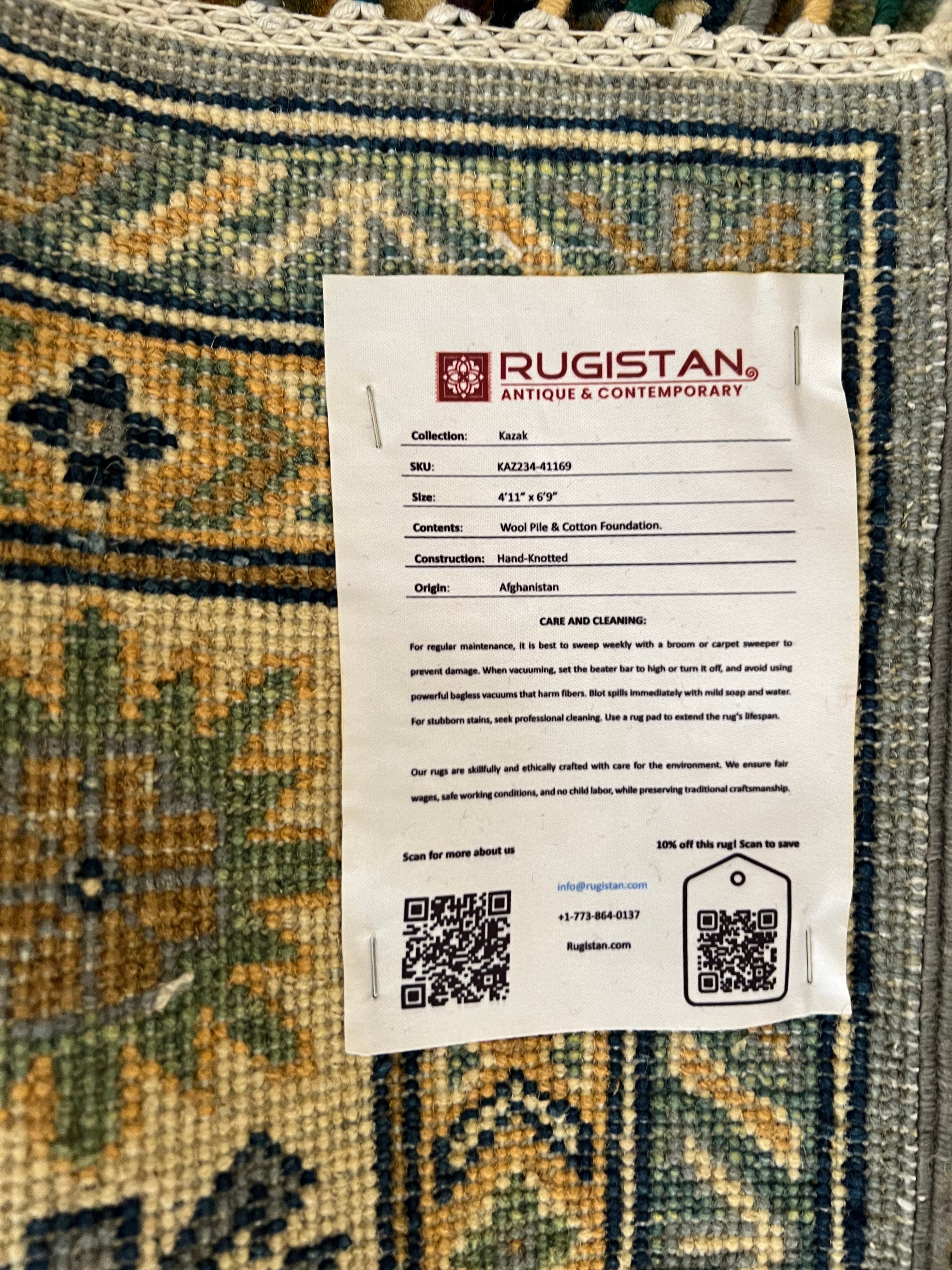 Afghani Rug 5x8 size range tribal laid flat