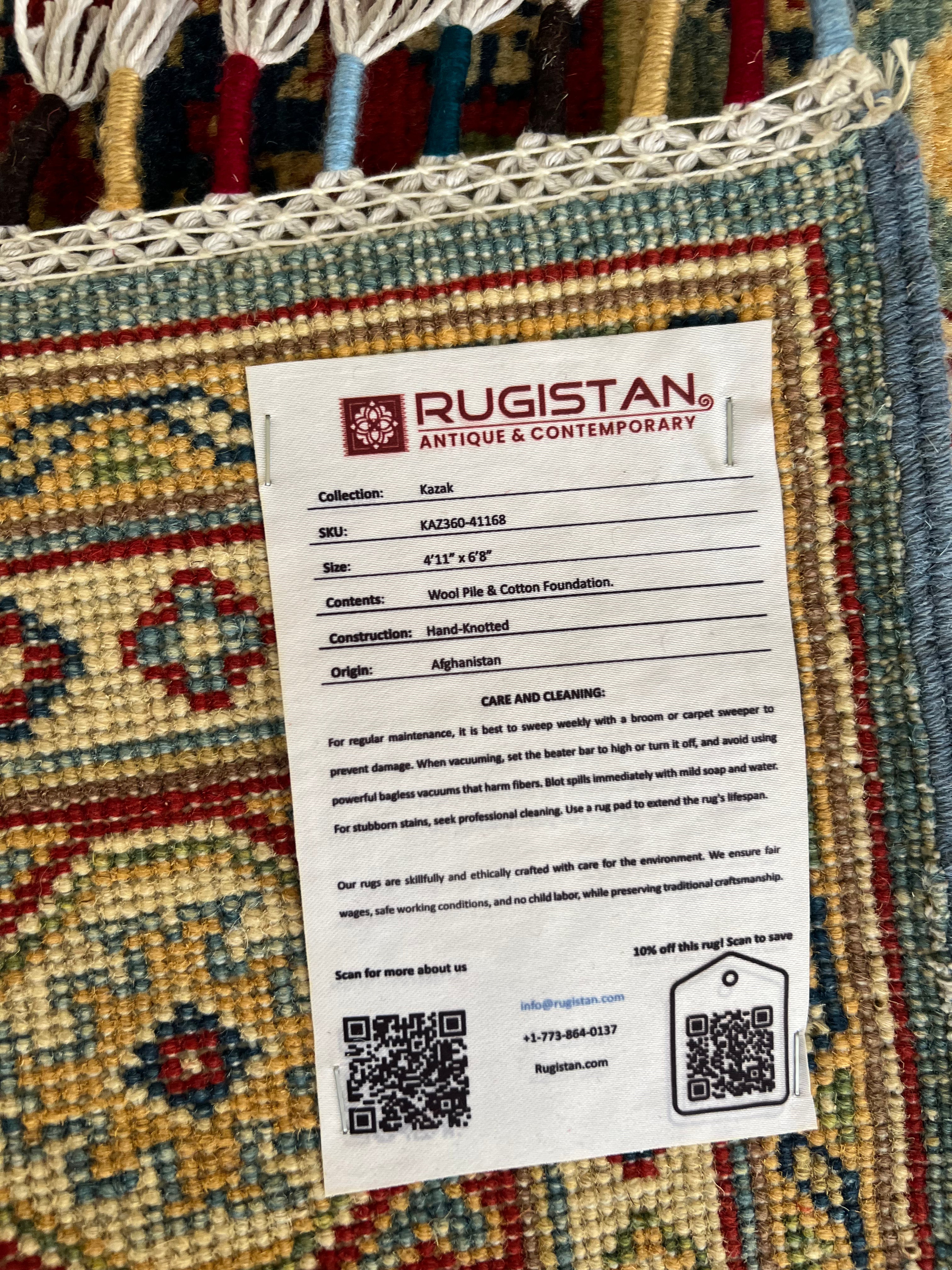 Afghani Rug 5x8 size range tribal laid flat