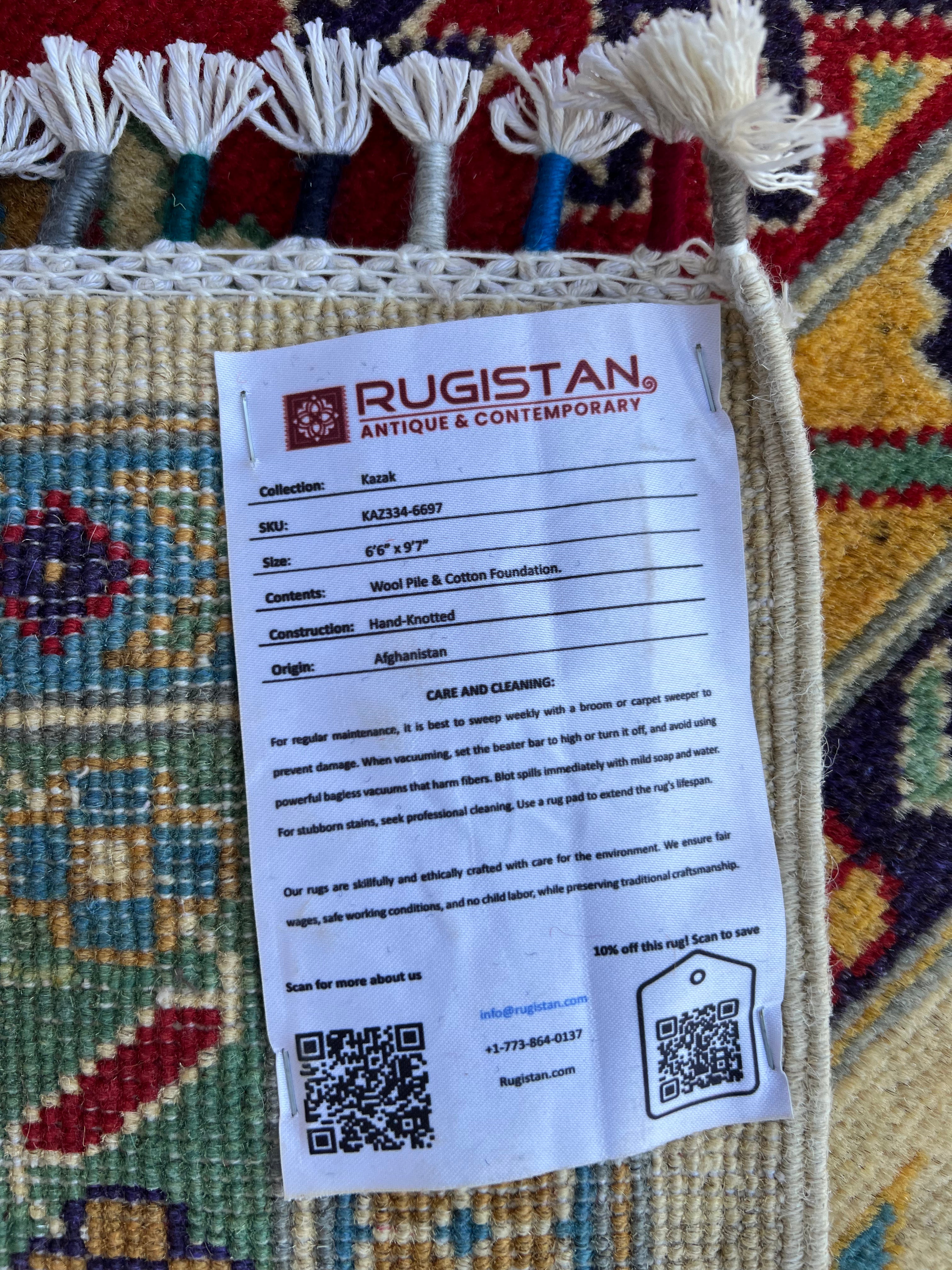 Afghani Rug 7x10 size range tribal laid flat