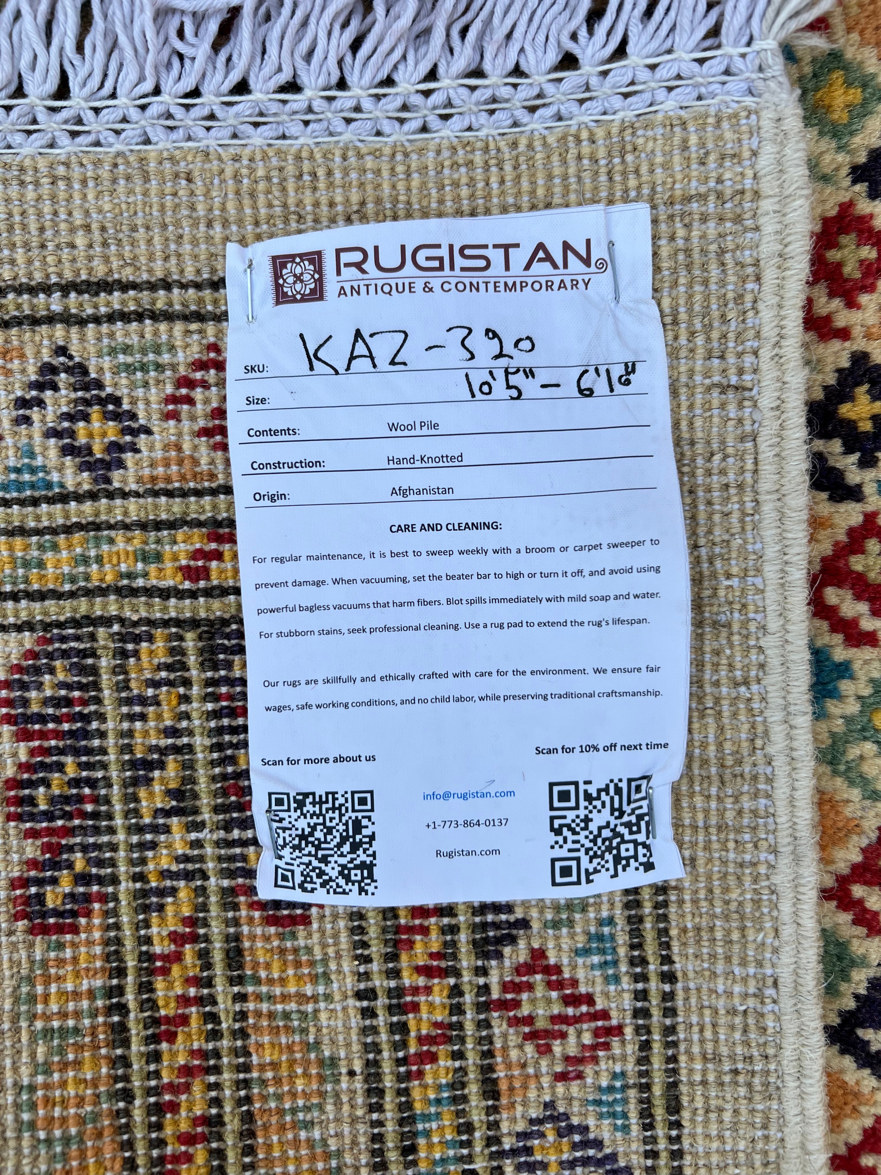 Afghani Rug 8x11 size range tribal laid flat