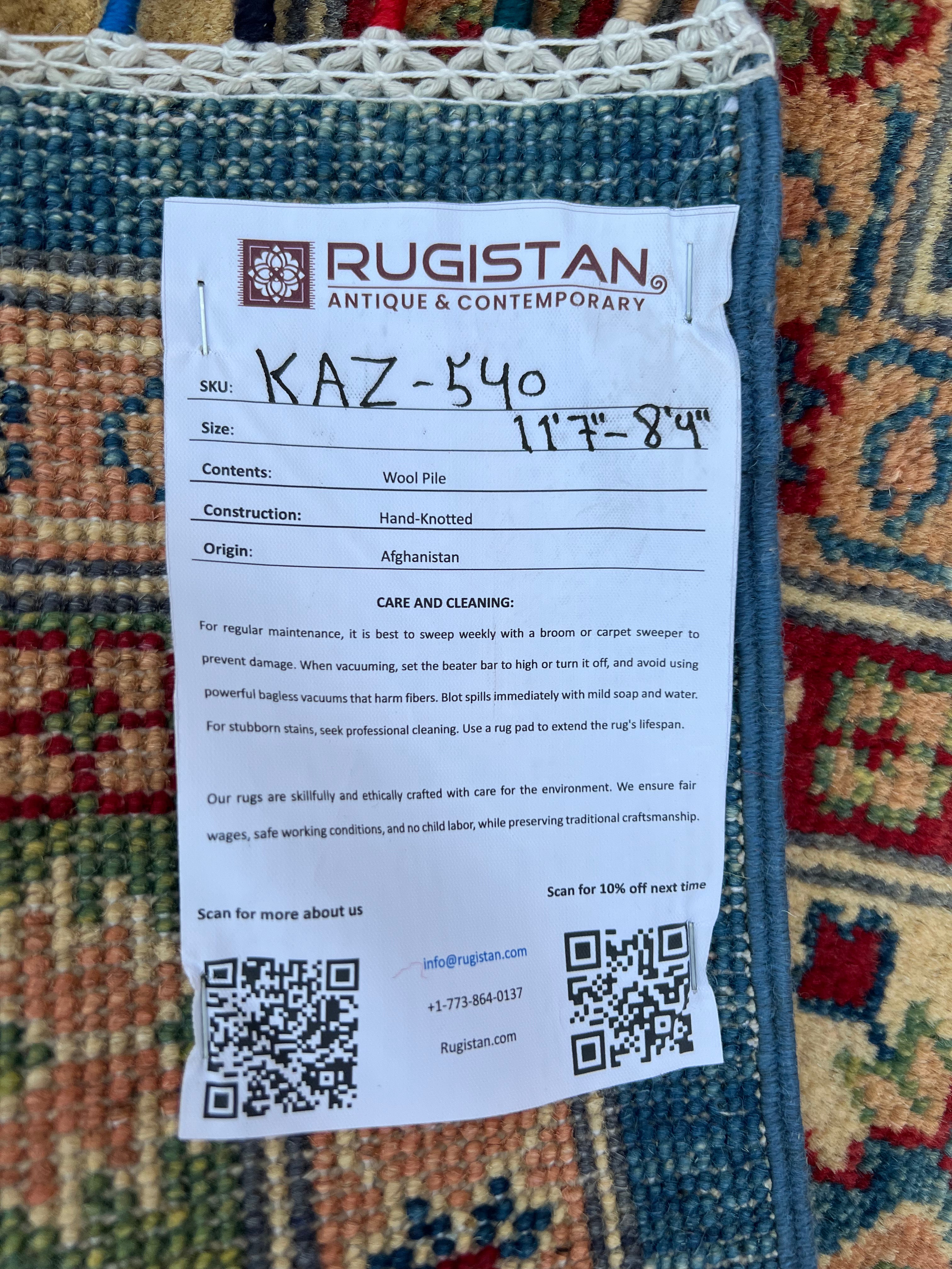 Afghani Rug 9x12 size range tribal laid flat