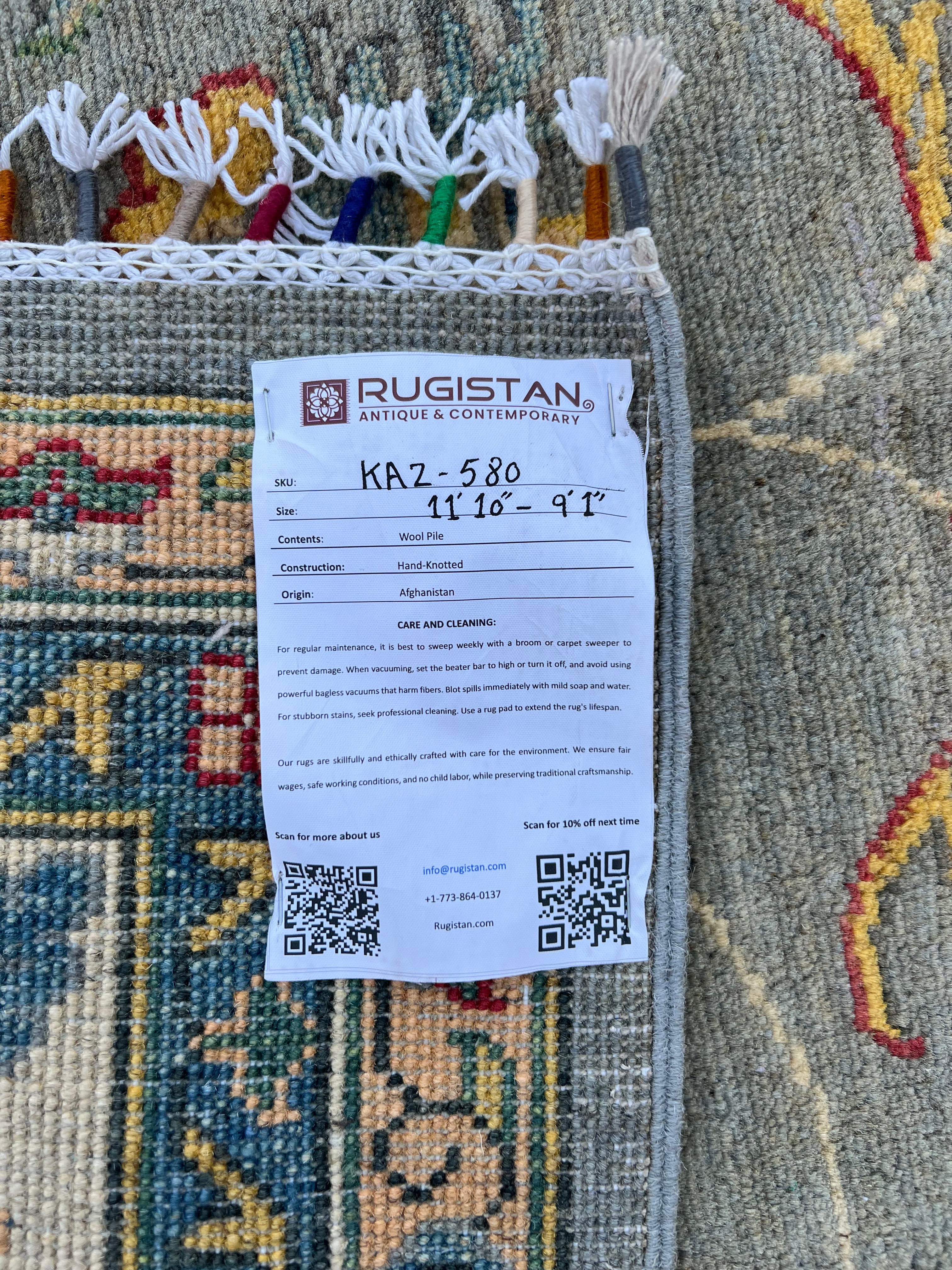 Afghani Rug 10x14 size range tribal laid flat