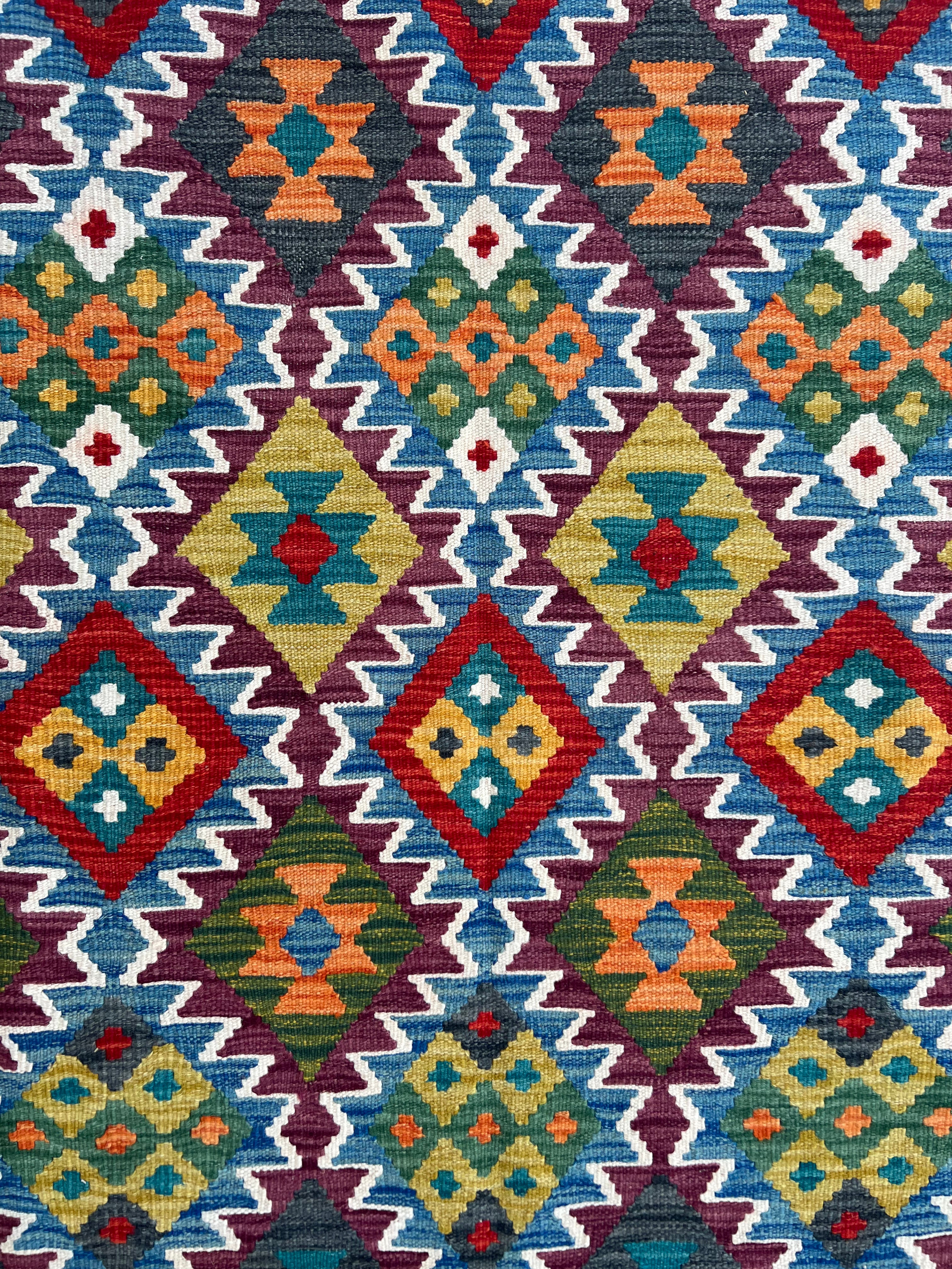 Afghani Kilim 5x8 size range tribal laid flat