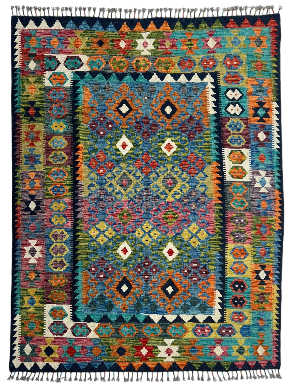 Afghani Kilim 6x9 size range tribal laid flat