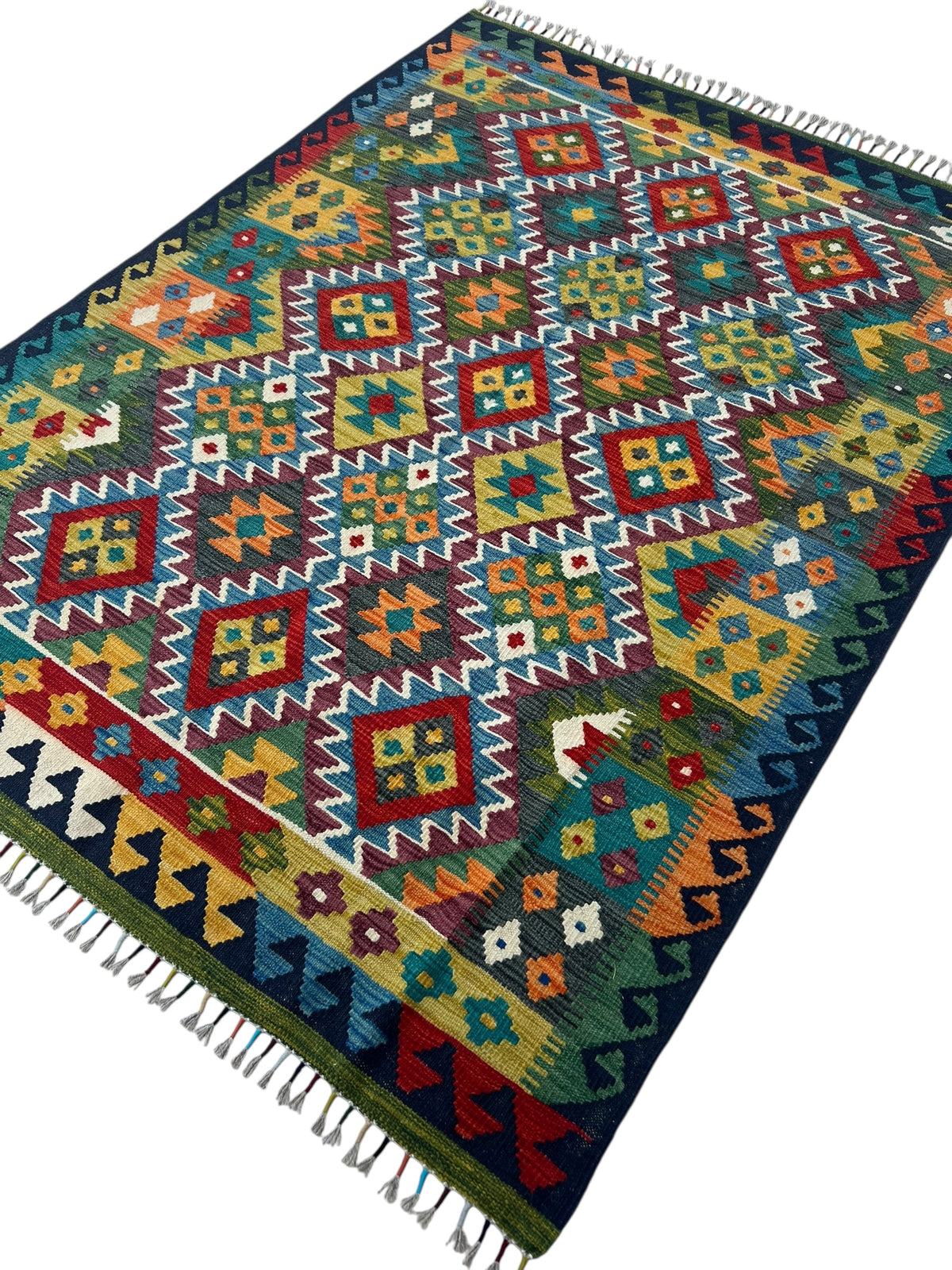Afghani Kilim 5x8 size range tribal laid flat