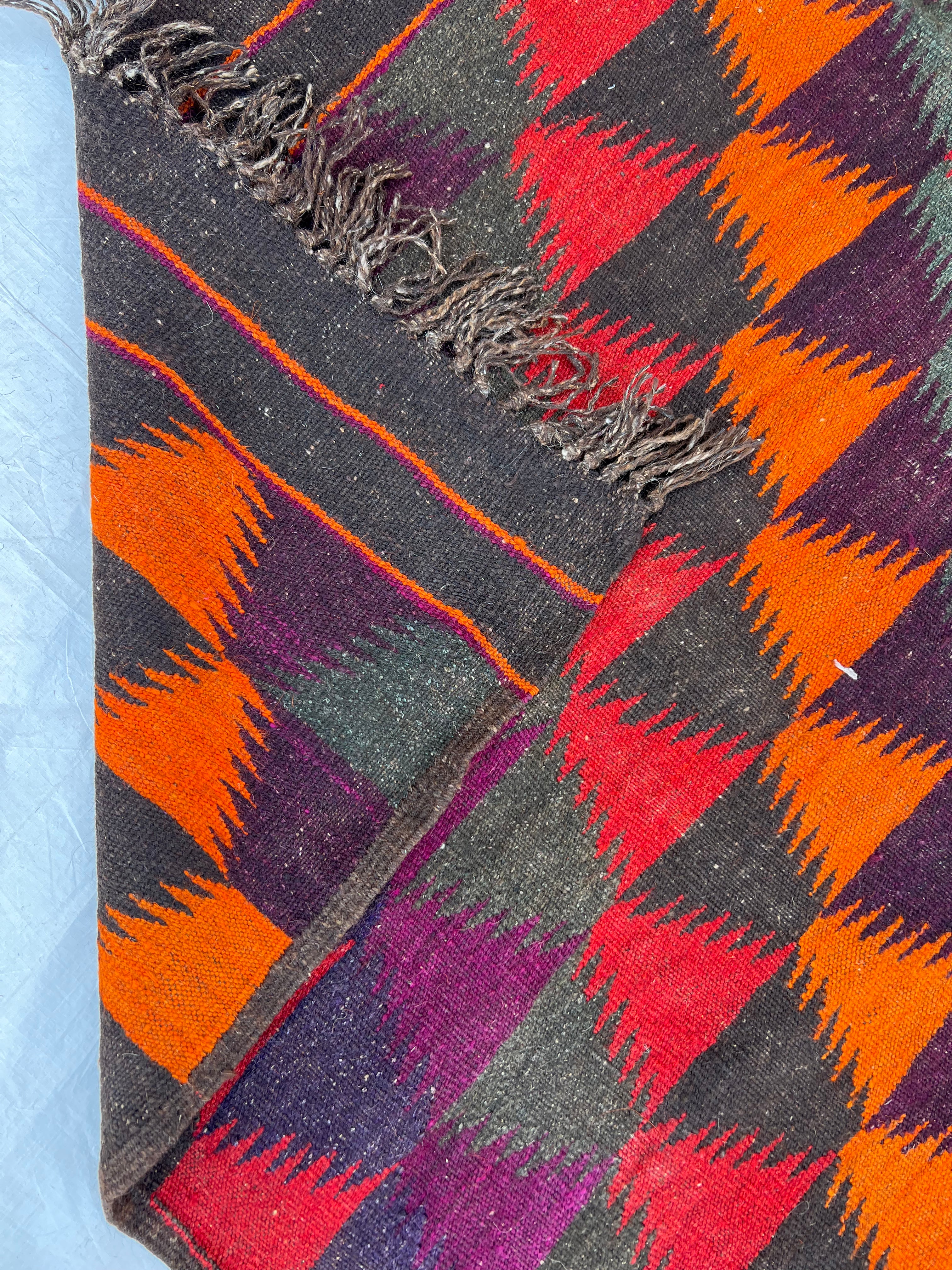 Afghani Kilim 10x14 size range tribal laid flat