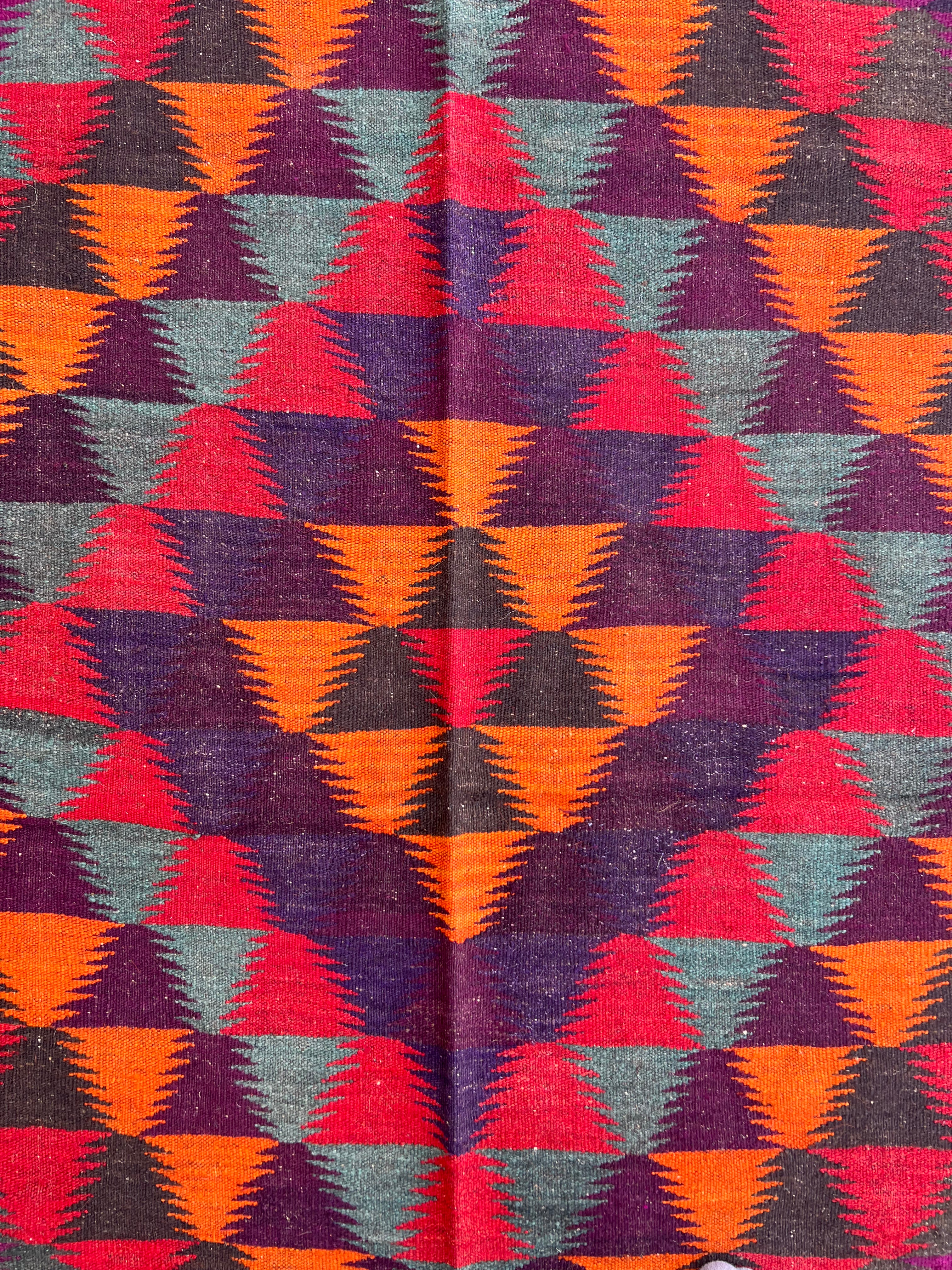 Afghani Kilim 10x14 size range tribal laid flat