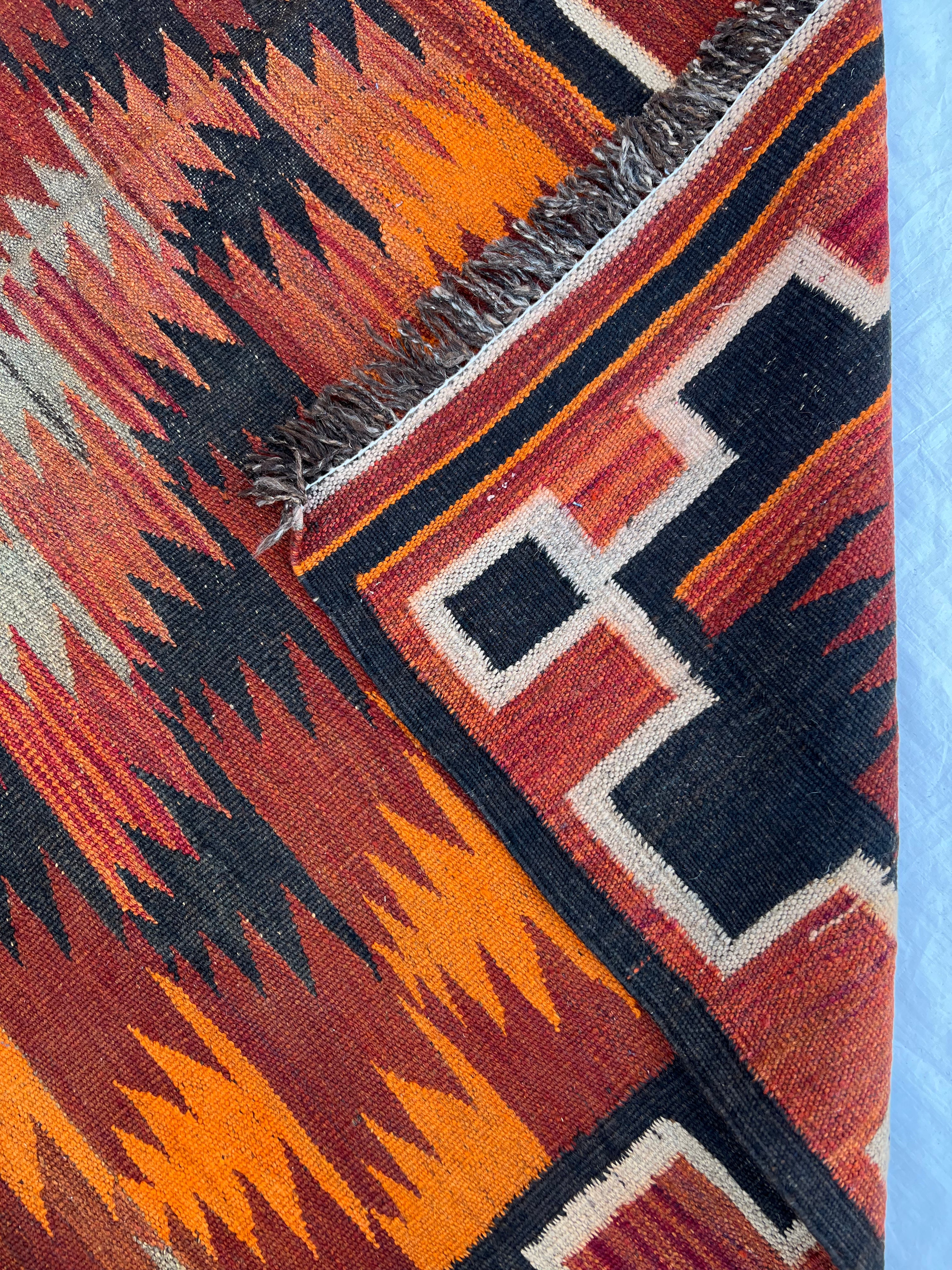 Afghani Kilim 5x13 size range tribal laid flat