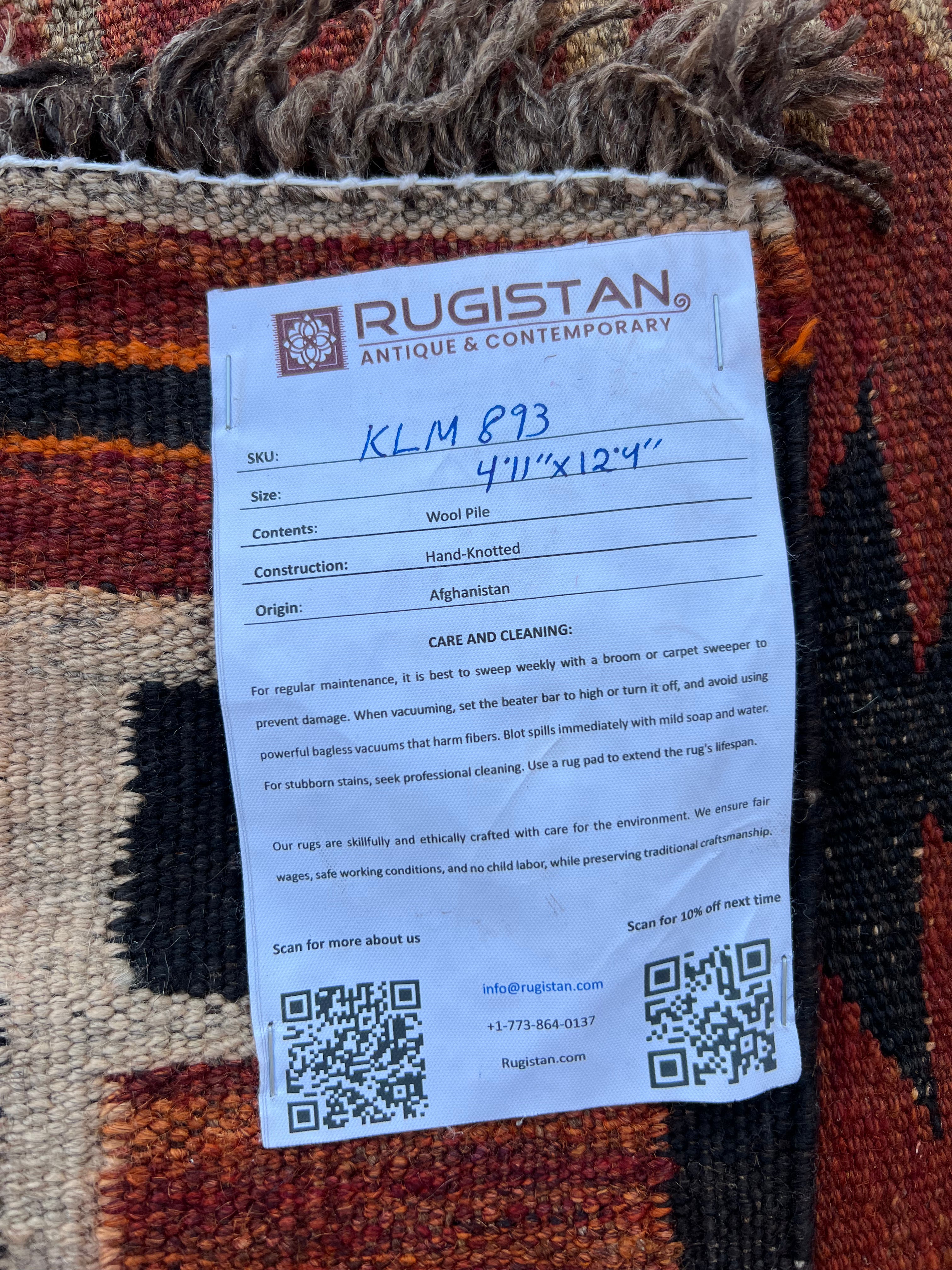 Afghani Kilim 5x13 size range tribal laid flat