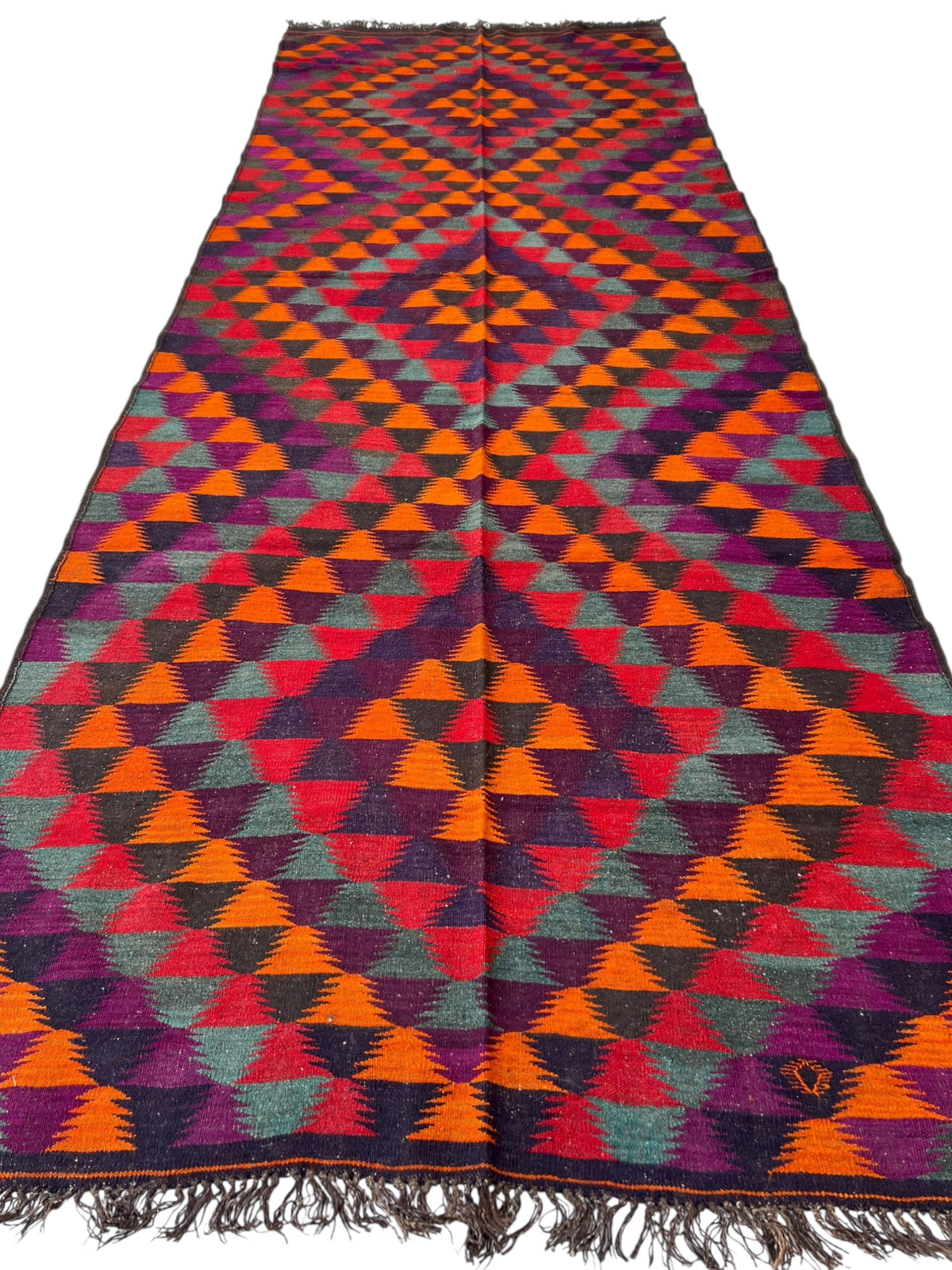 Afghani Kilim 10x14 size range tribal laid flat