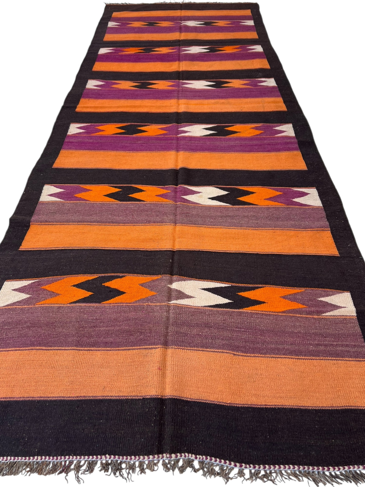 Afghani Kilim 10x14 size range tribal laid flat
