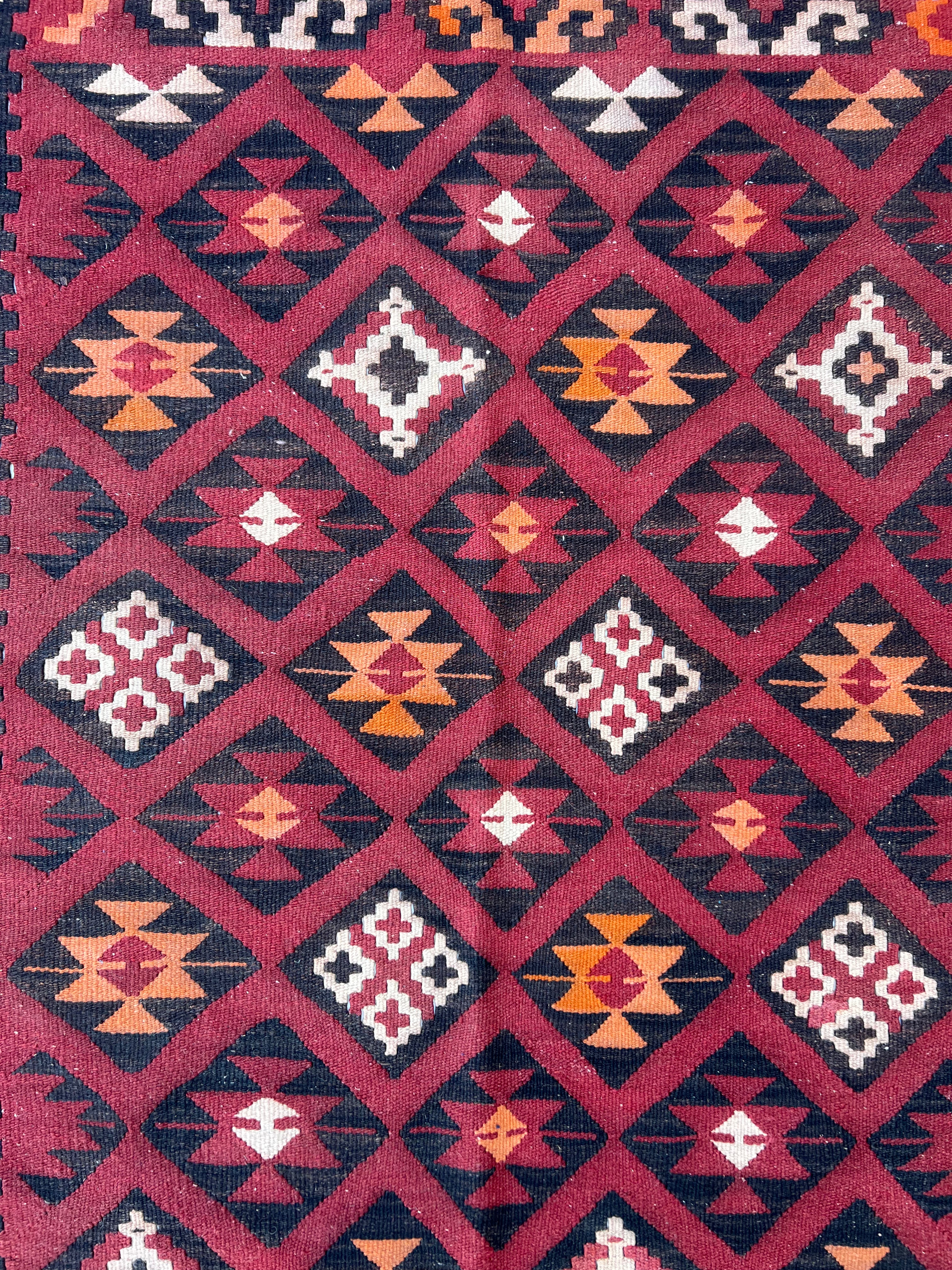 Afghani Kilim 5x12 size range tribal laid flat