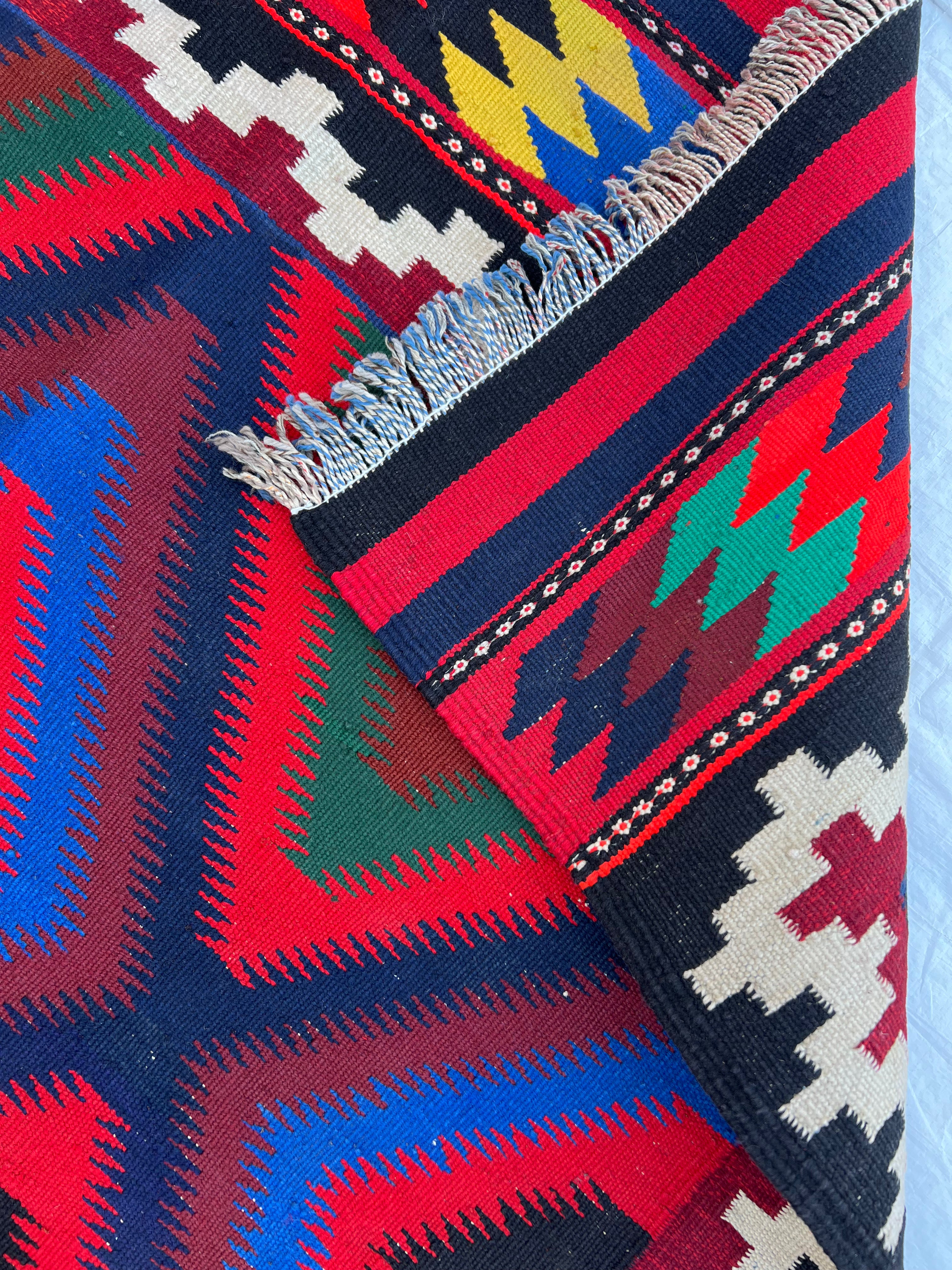 Afghani Kilim 5x12 size range tribal laid flat