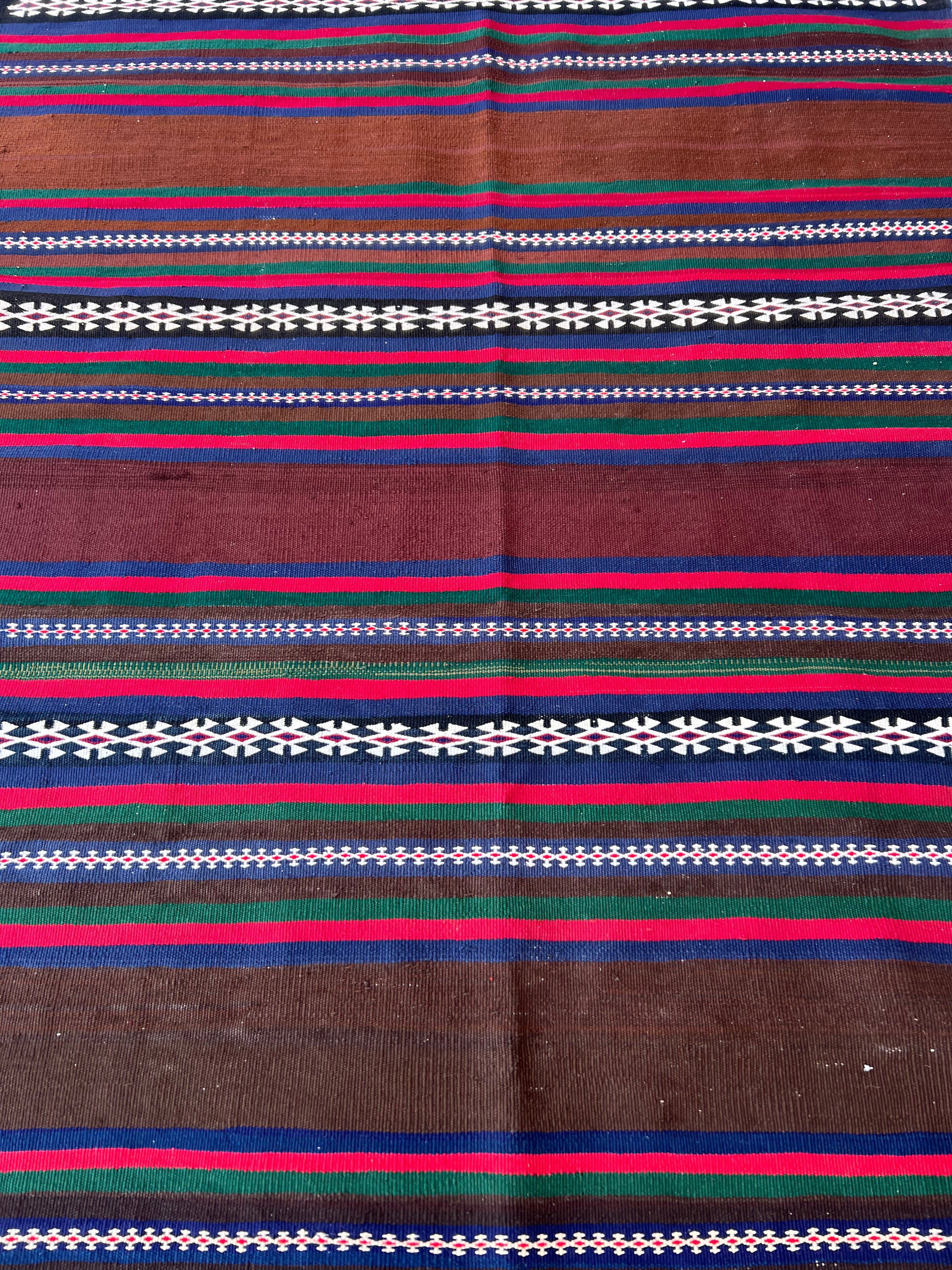 Afghani Kilim 5x12 size range tribal laid flat