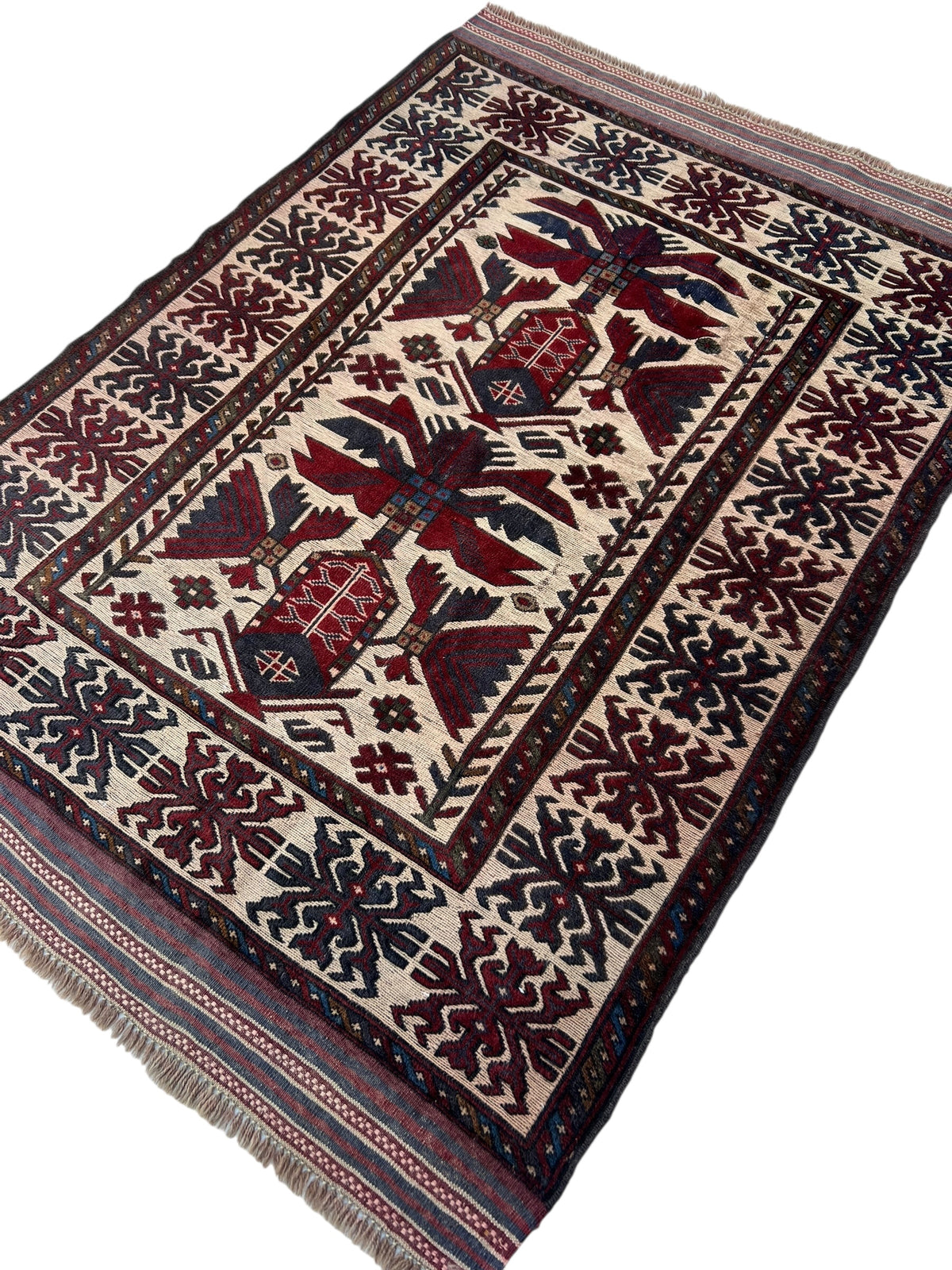 Afghani Rug 5x8 size range tribal laid flat