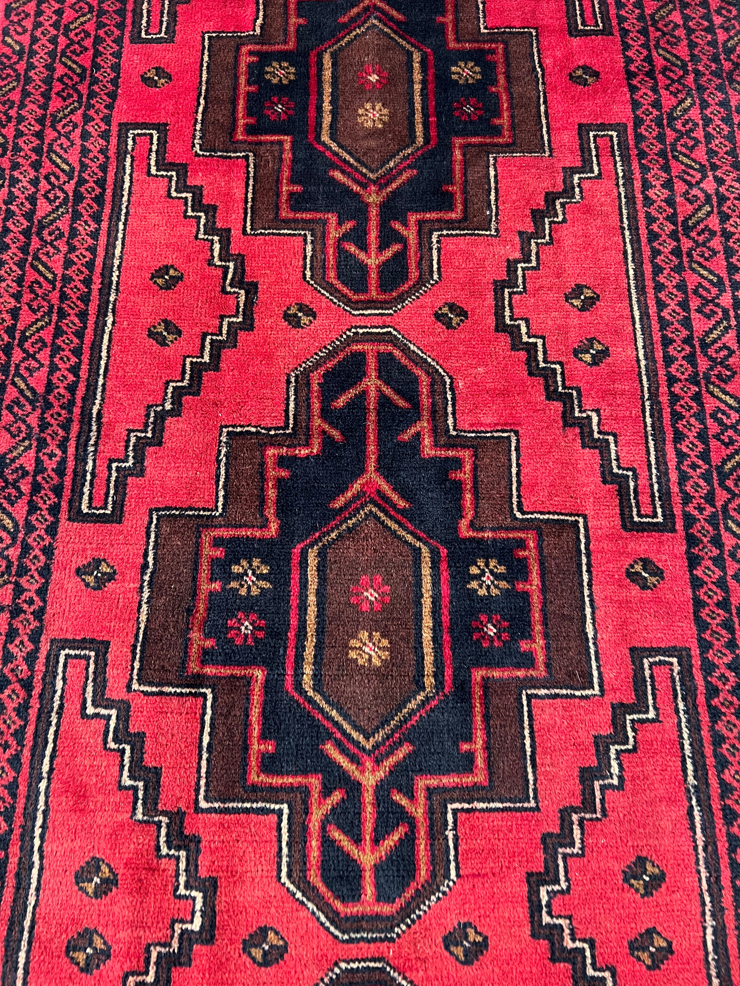 Afghani Runner runner size range tribal Red Blue laid flat