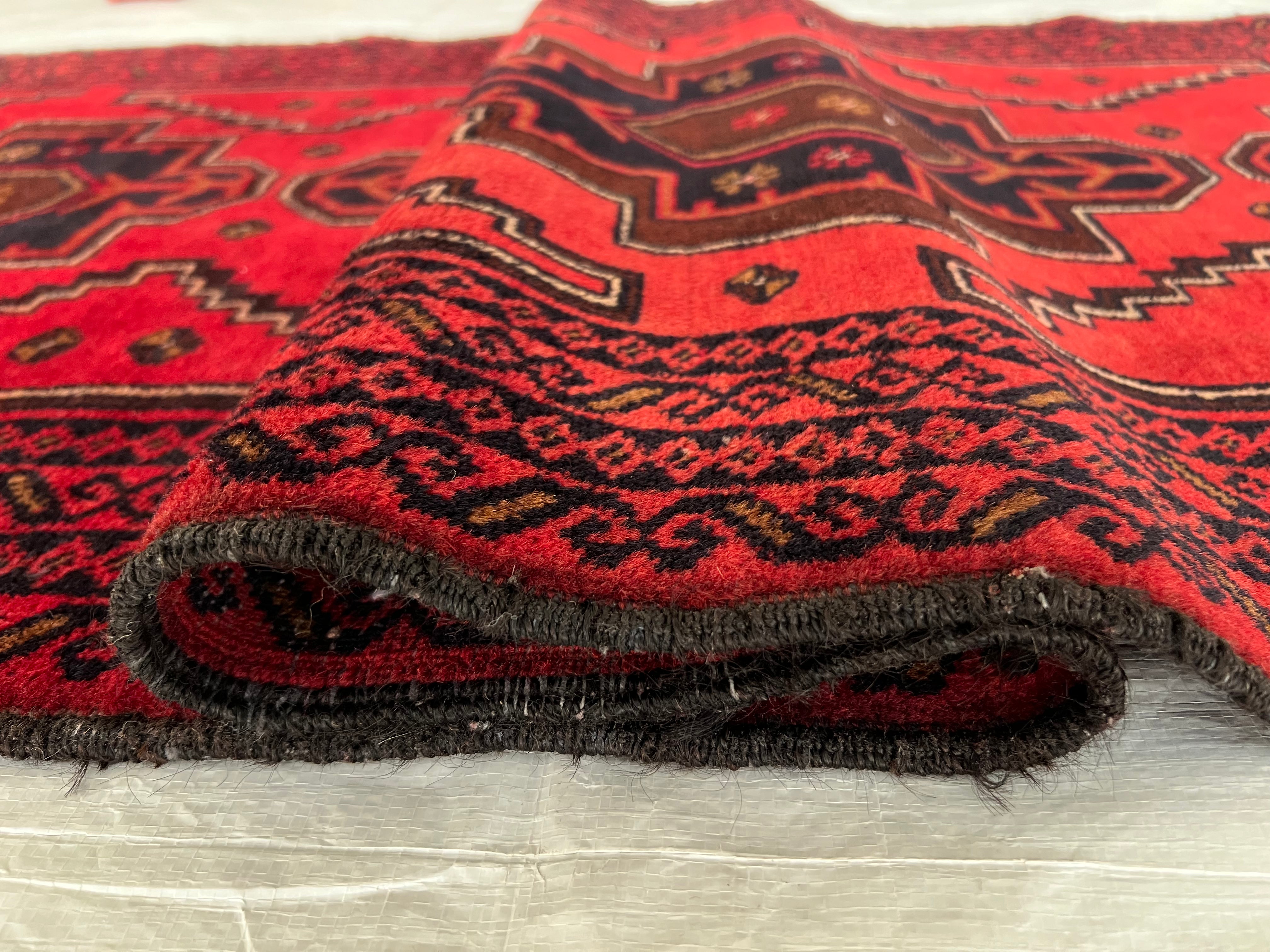 Afghani Runner runner size range tribal Red Blue laid flat