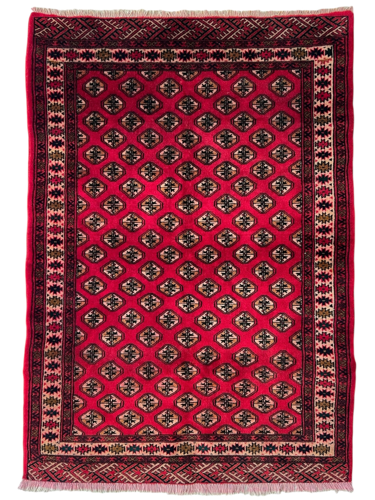 Afghani Rug 4x6 size range tribal Red laid flat