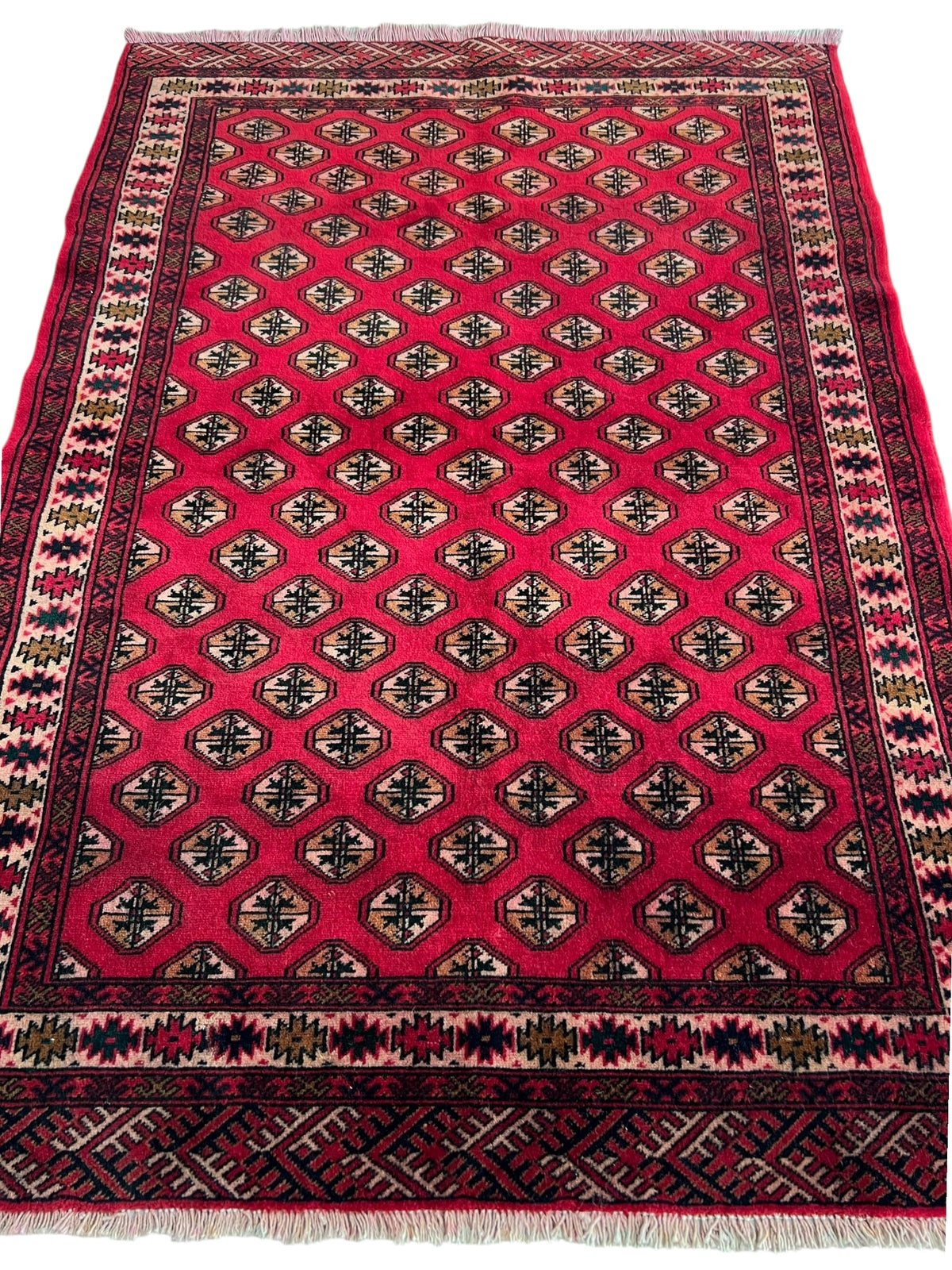 Afghani Rug 4x6 size range tribal Red laid flat