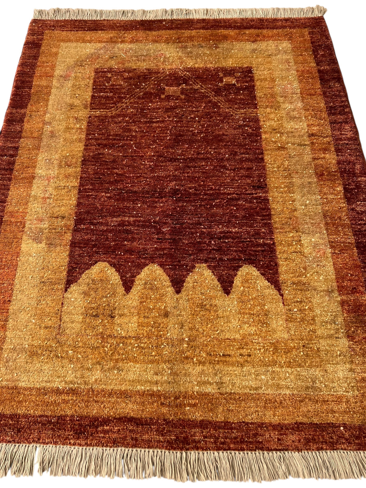 Afghani Rug size size range tribal Cream Beige laid flat