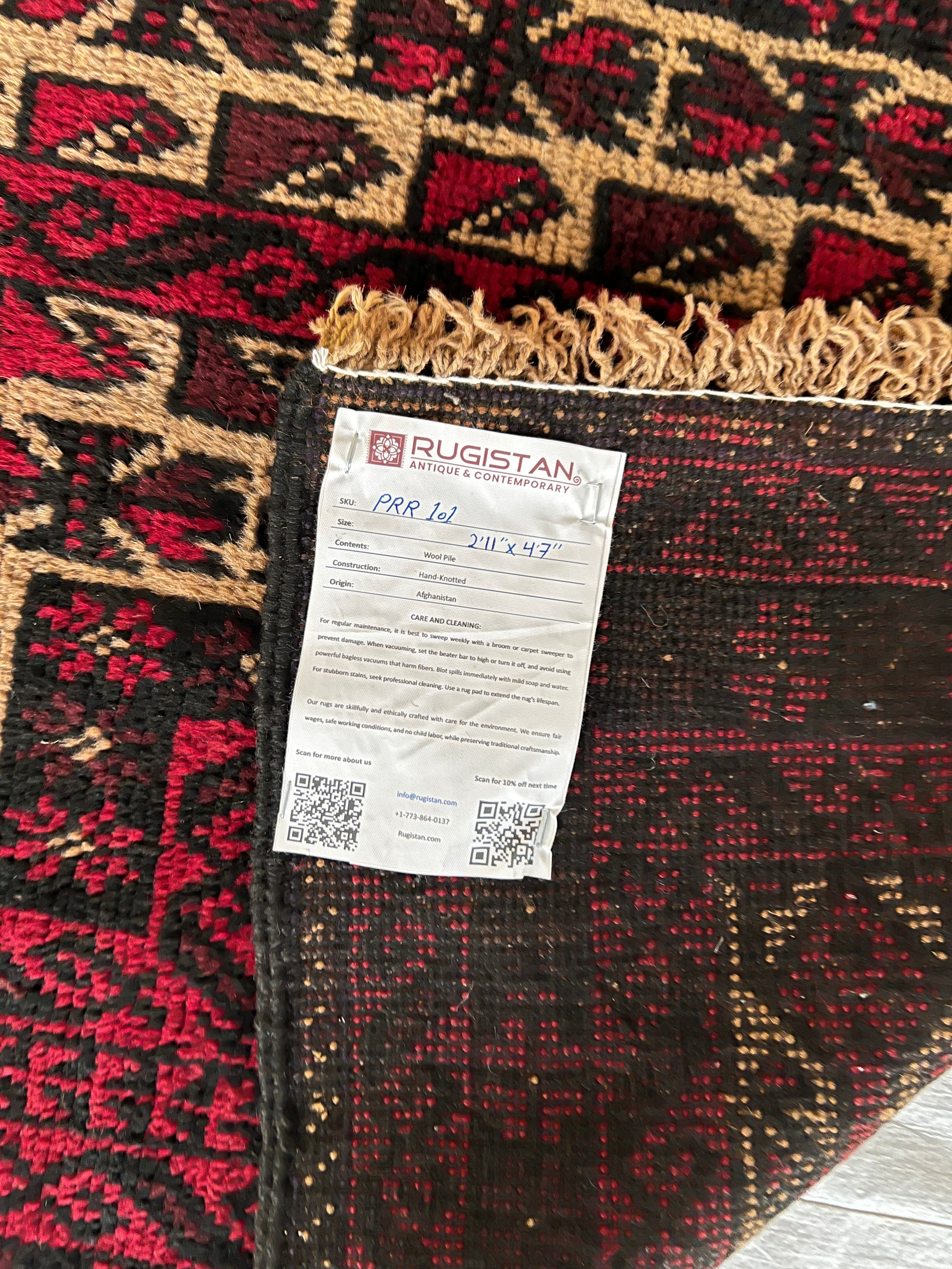 Afghani Prayer Rug 3x5 size range mihrab laid flat