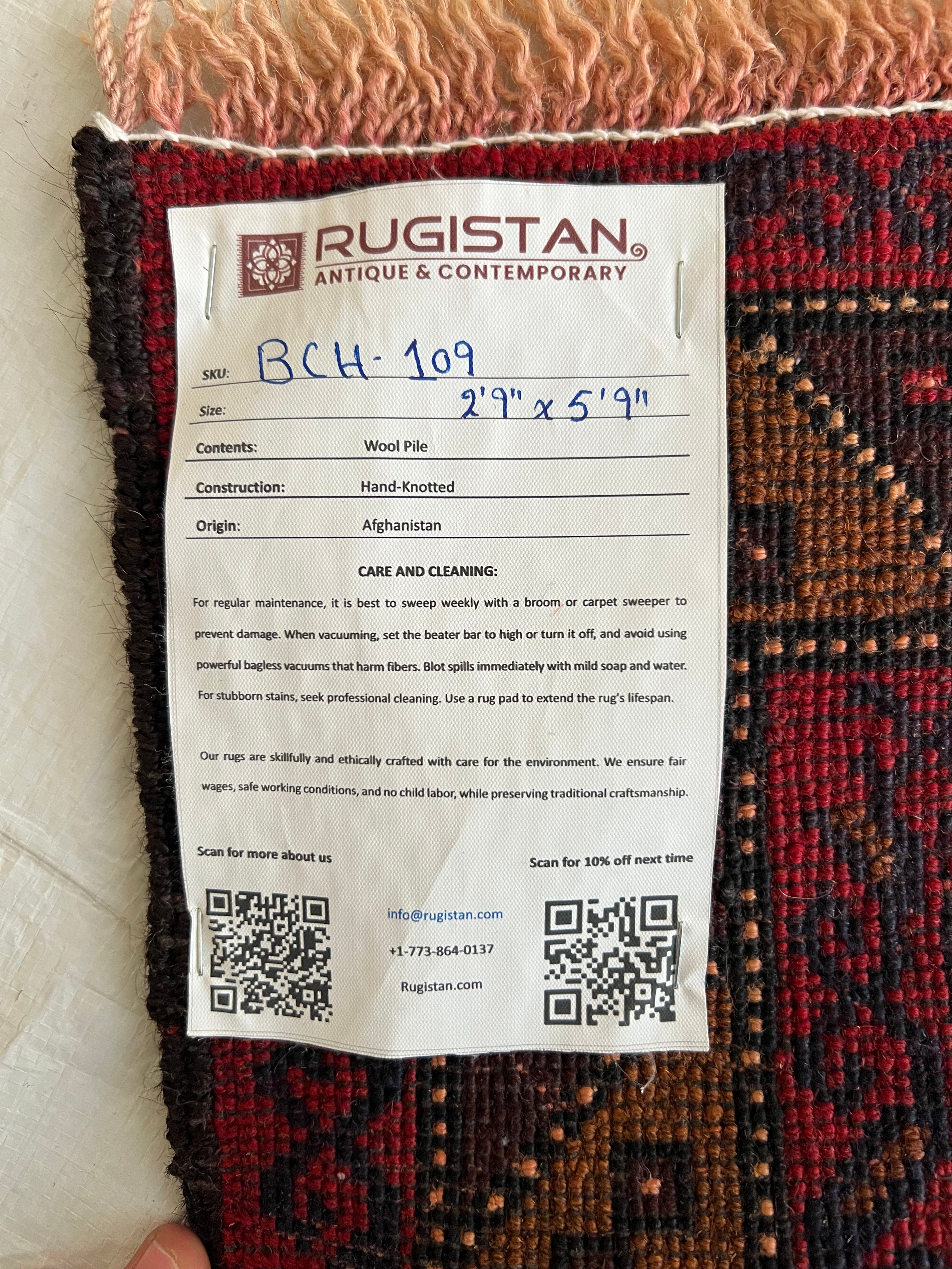 Afghani Rug 3x7 size range tribal Red laid flat