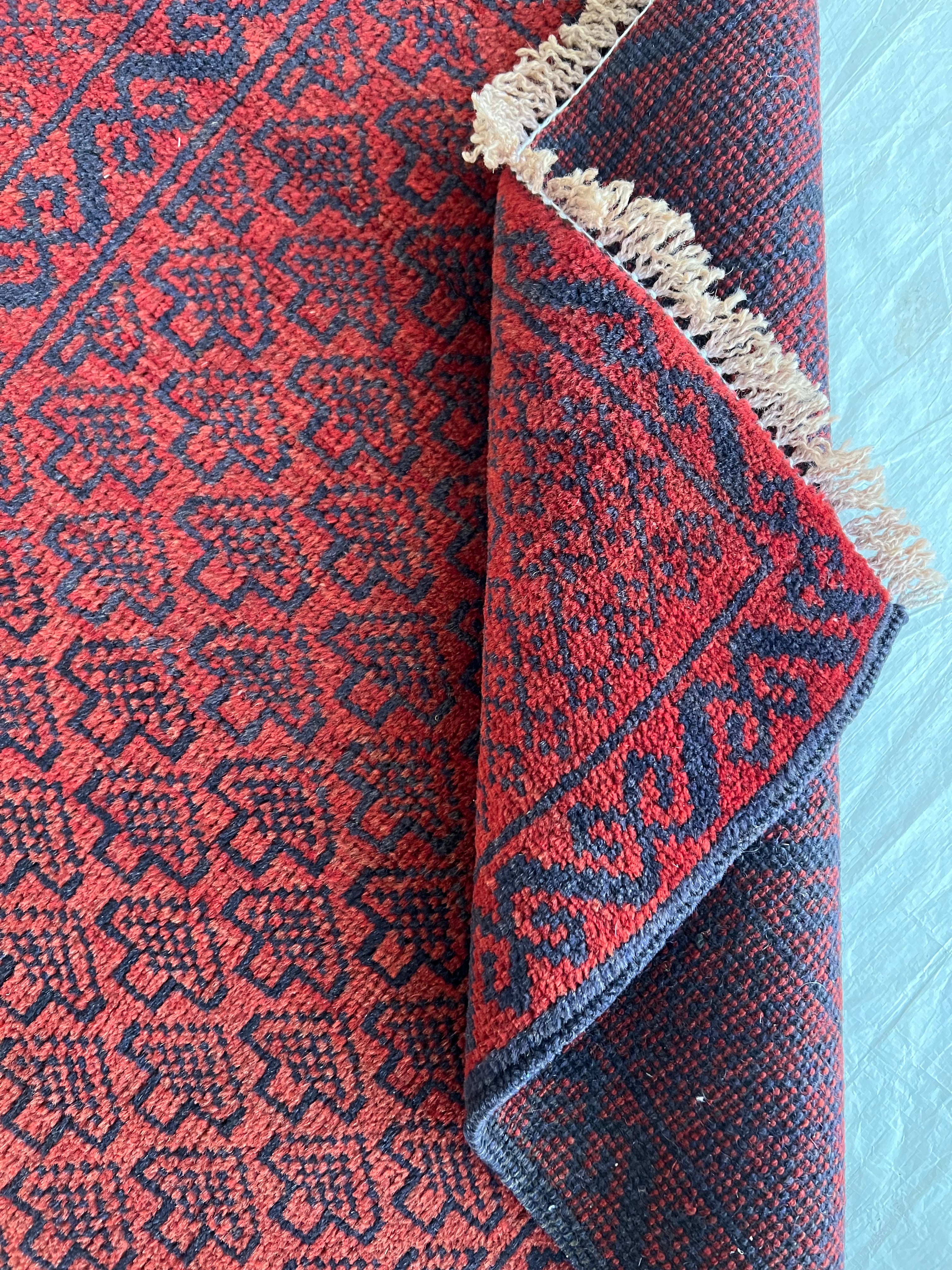 Afghani Runner runner size range tribal Red laid flat
