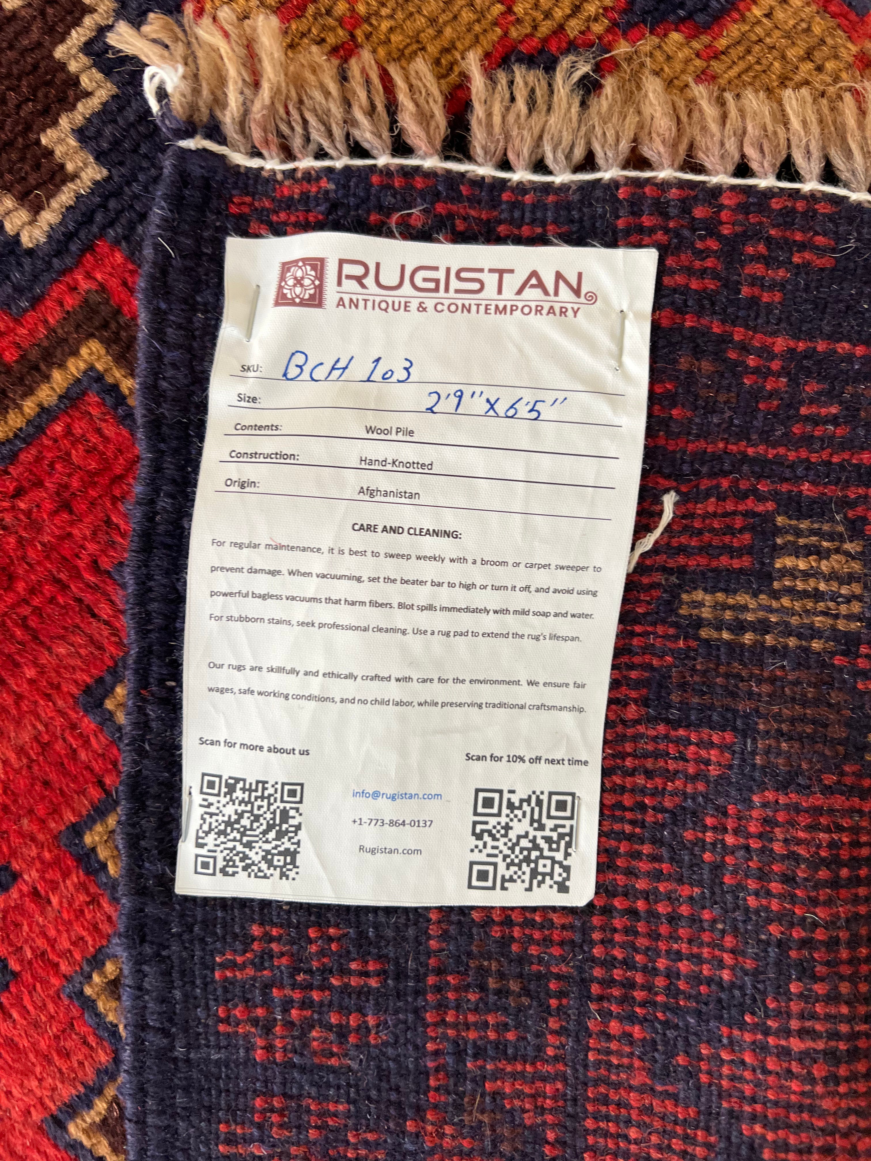 Afghani Runner runner size range tribal Red Blue laid flat