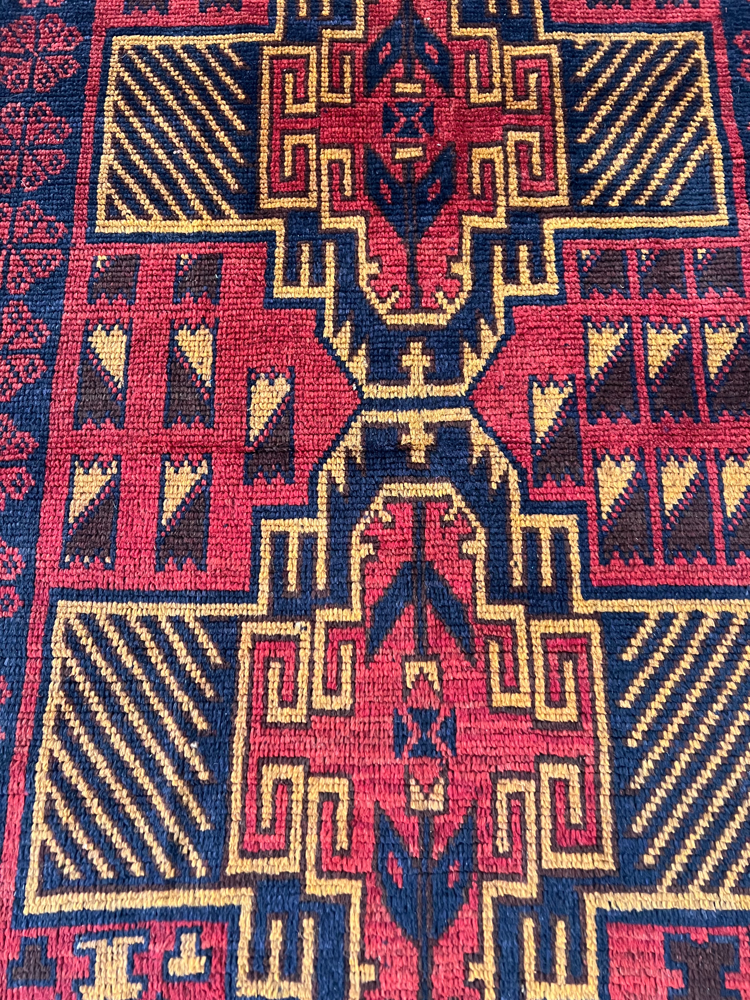 Afghani Runner runner size range tribal Red laid flat