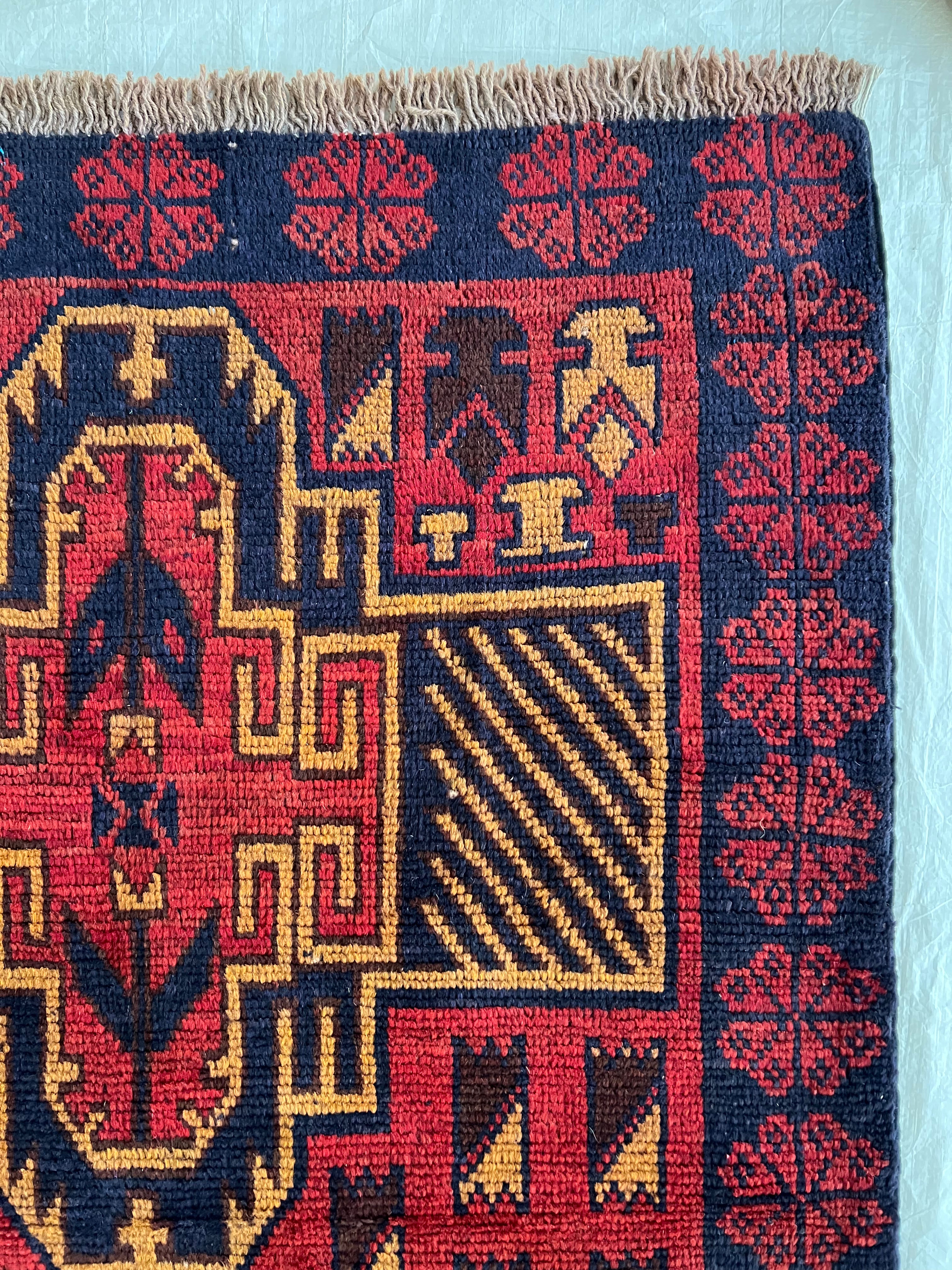 Afghani Runner runner size range tribal Red laid flat