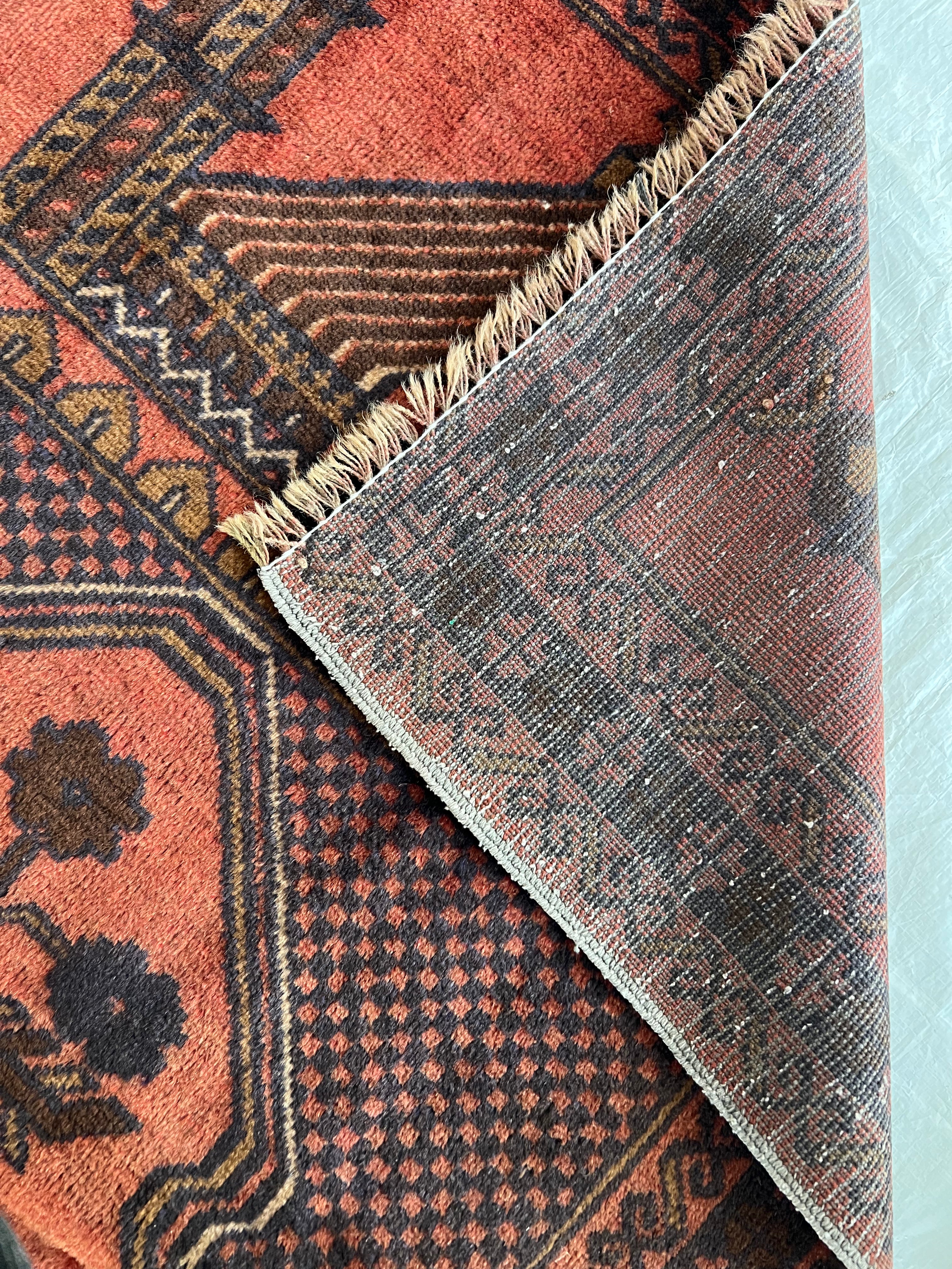 Afghani Prayer Rug 3x5 size range mihrab laid flat