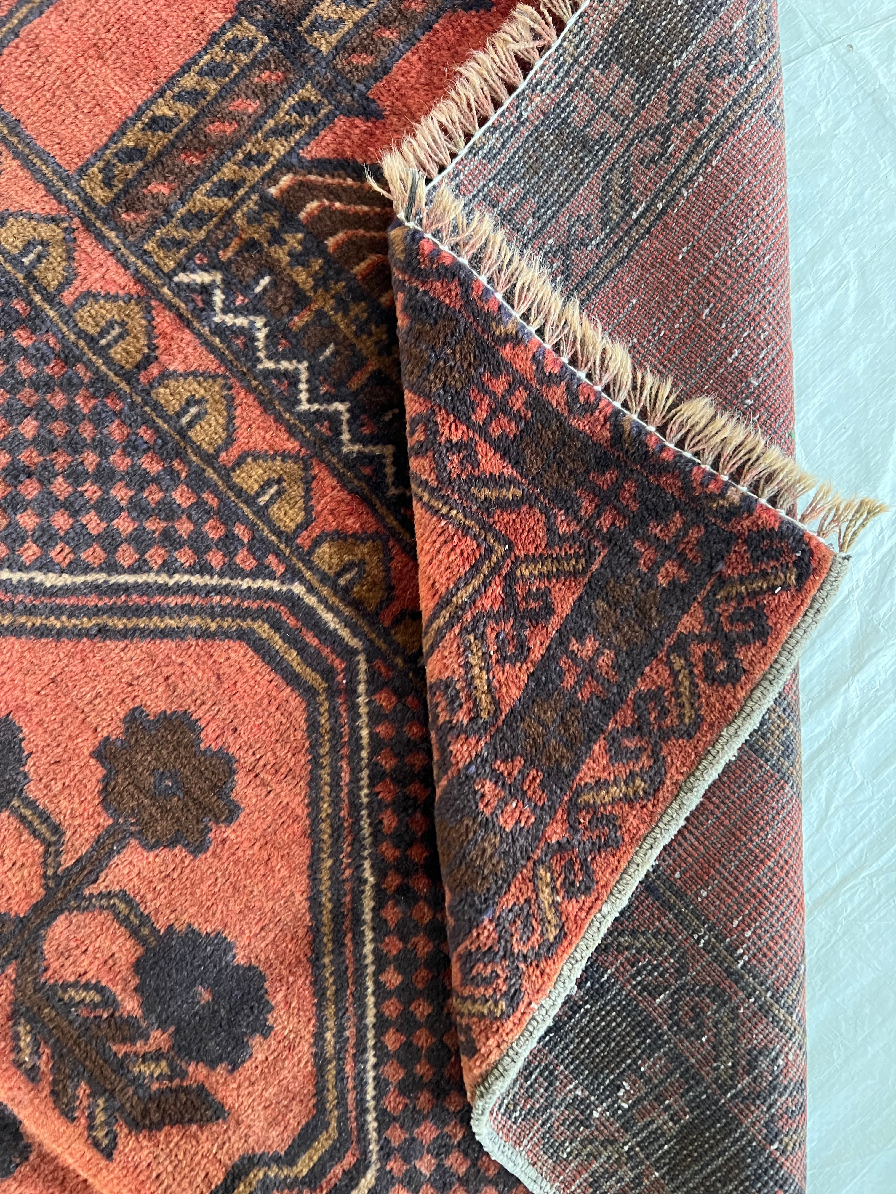 Afghani Prayer Rug 3x5 size range mihrab laid flat
