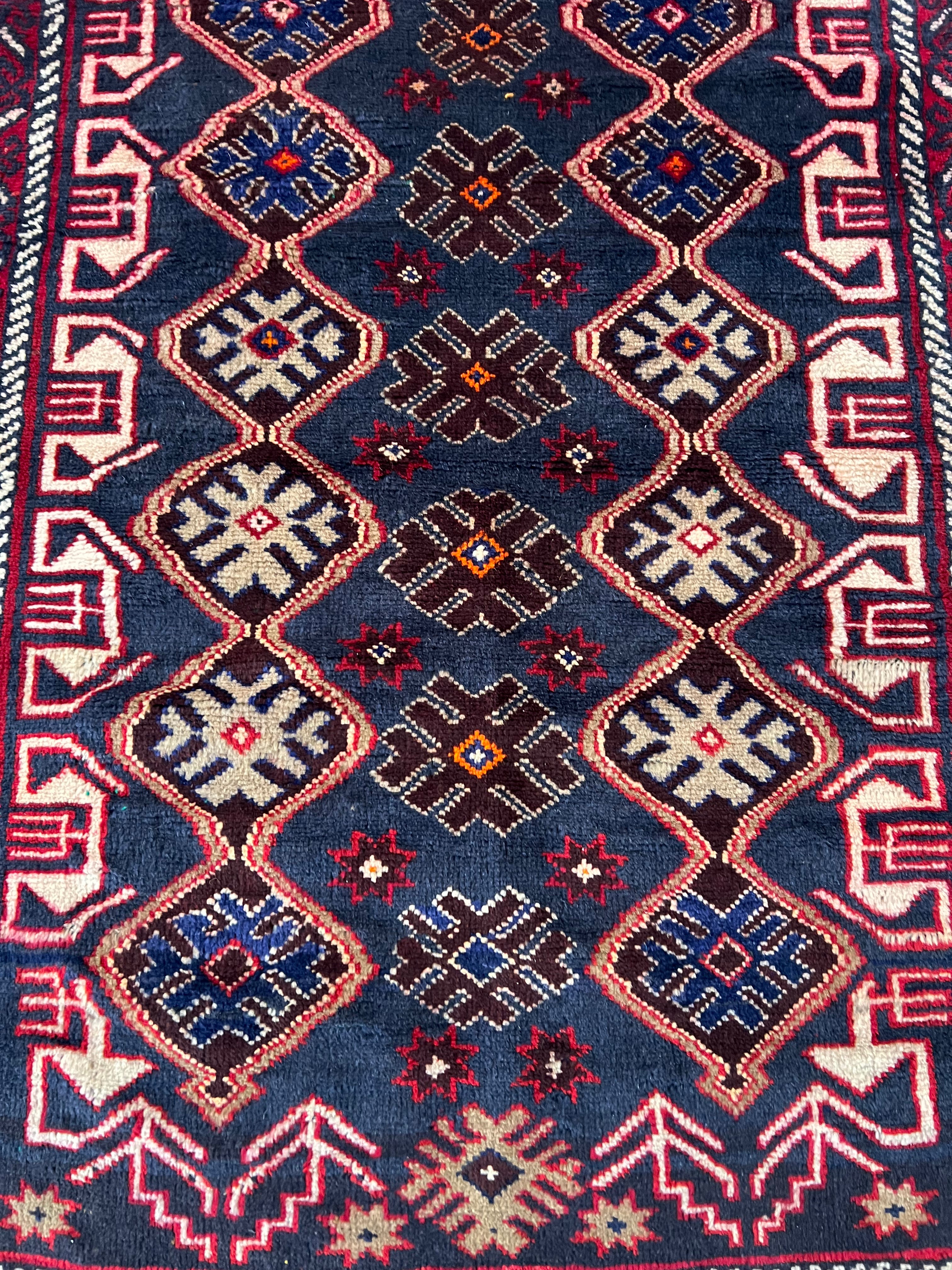 Afghani Rug 3x4 size range tribal laid flat