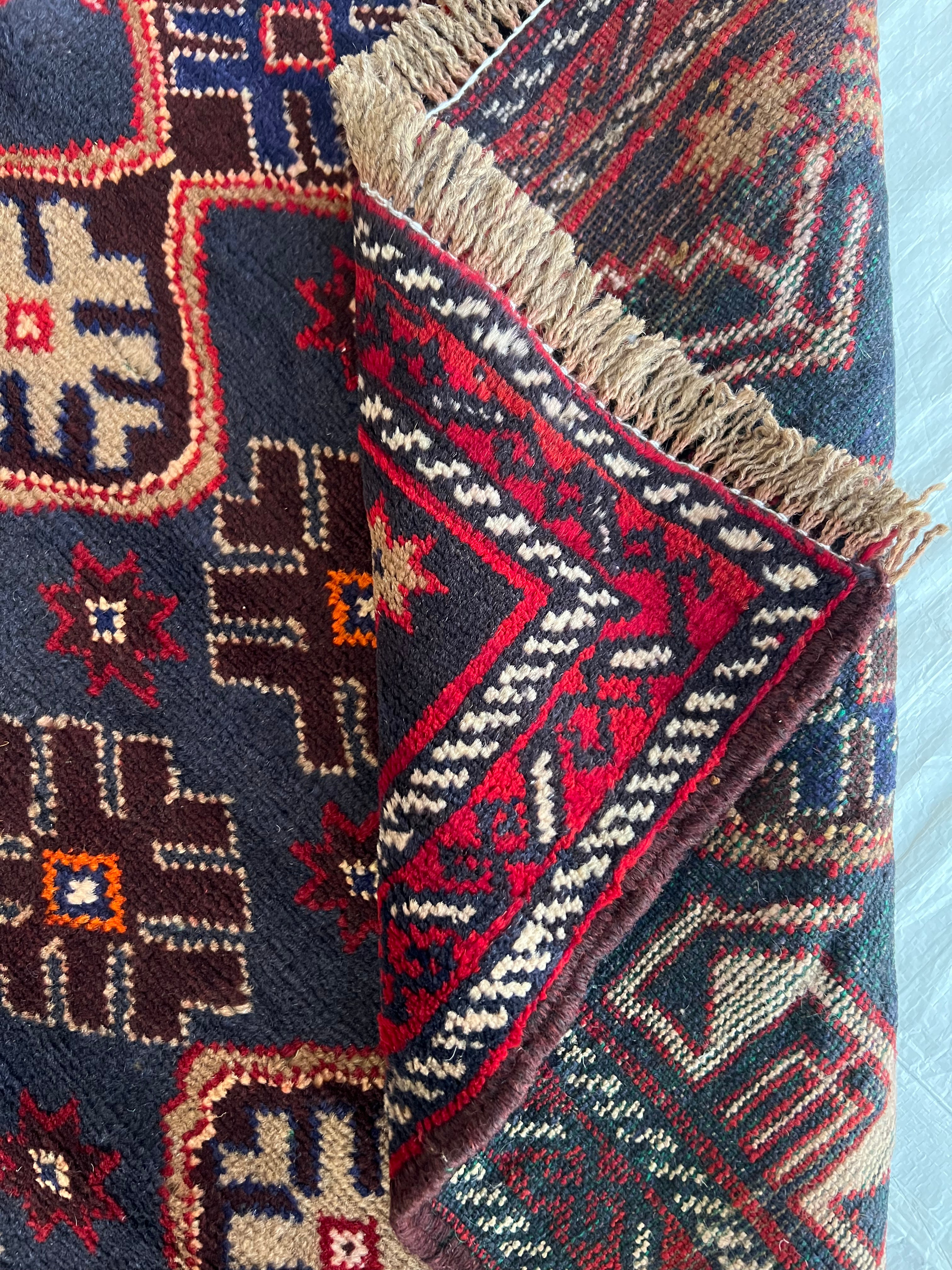Afghani Rug 3x4 size range tribal laid flat