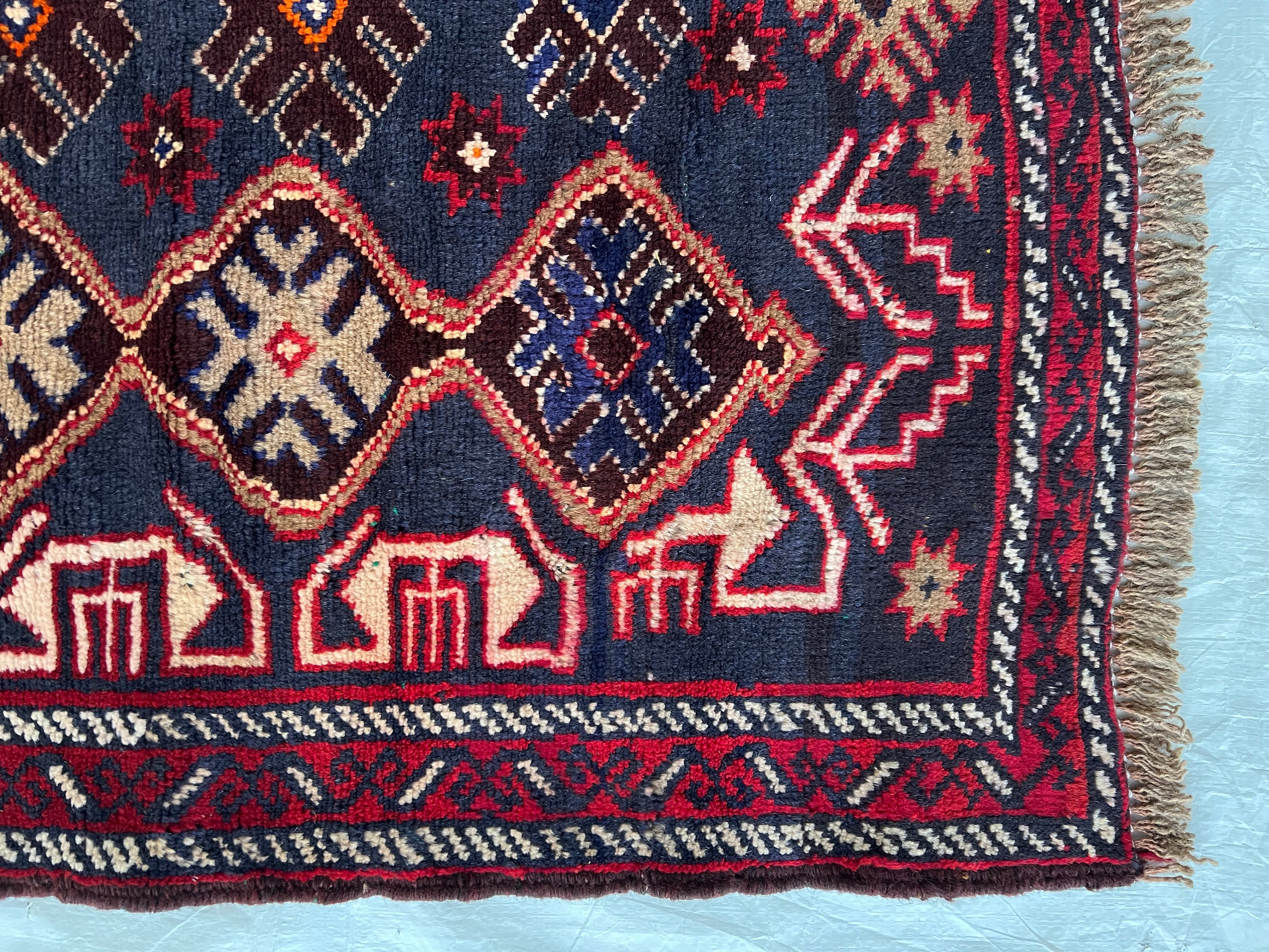 Afghani Rug 3x4 size range tribal laid flat