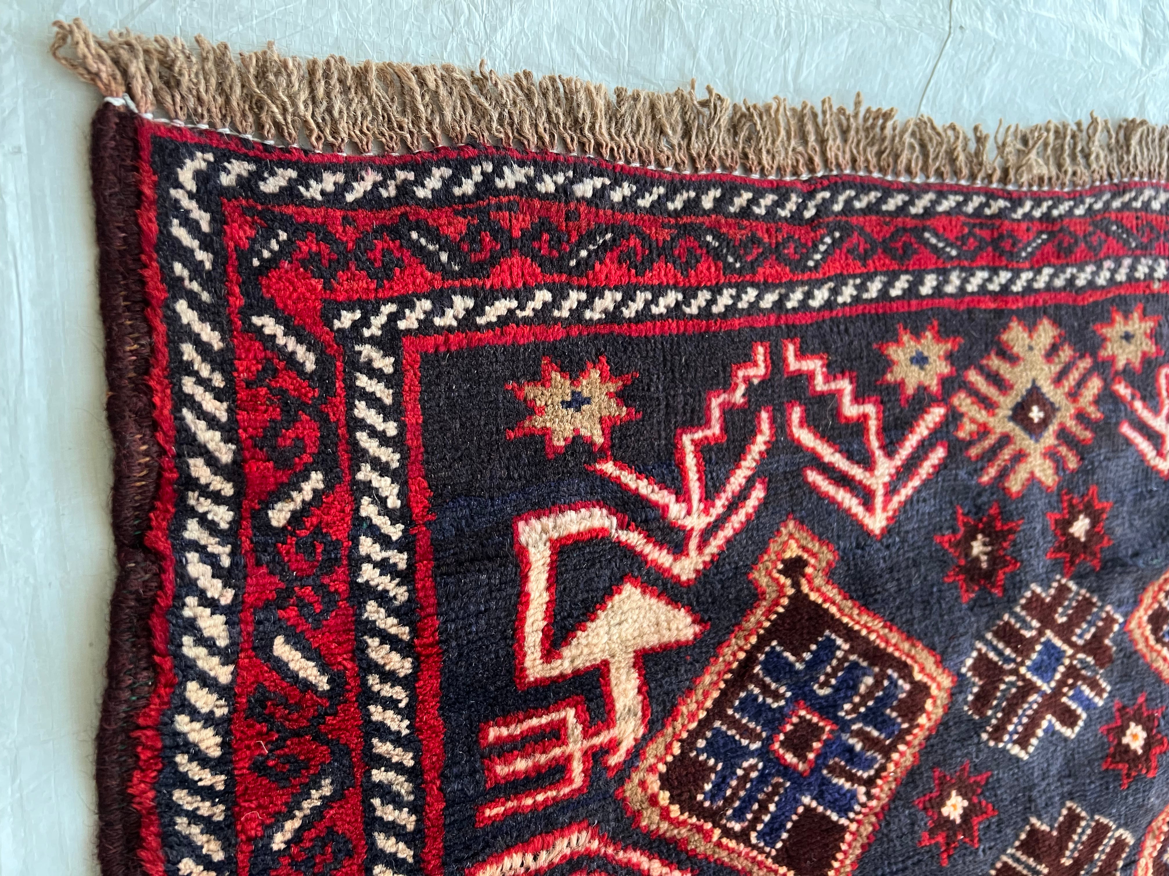 Afghani Rug 3x4 size range tribal laid flat