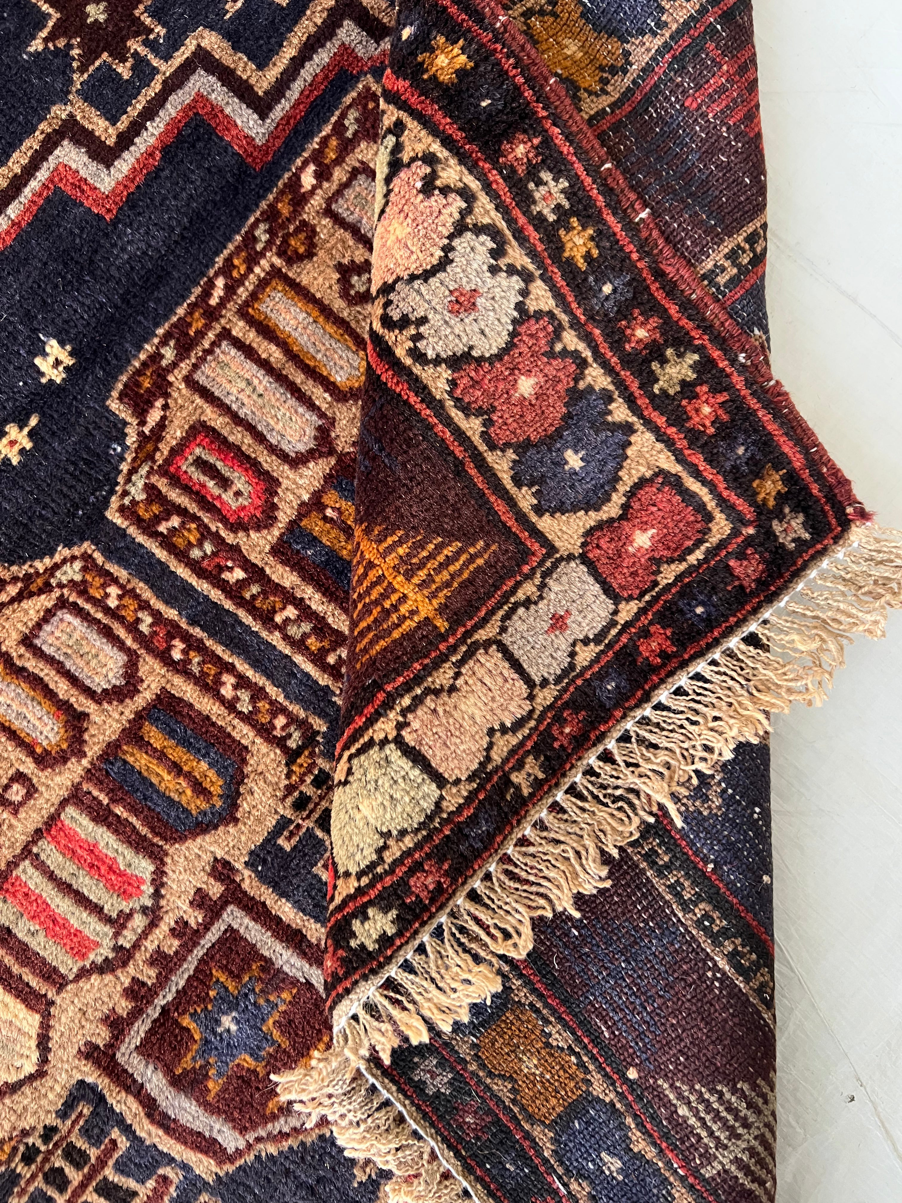 Afghani Prayer Rug 3x5 size range mihrab laid flat