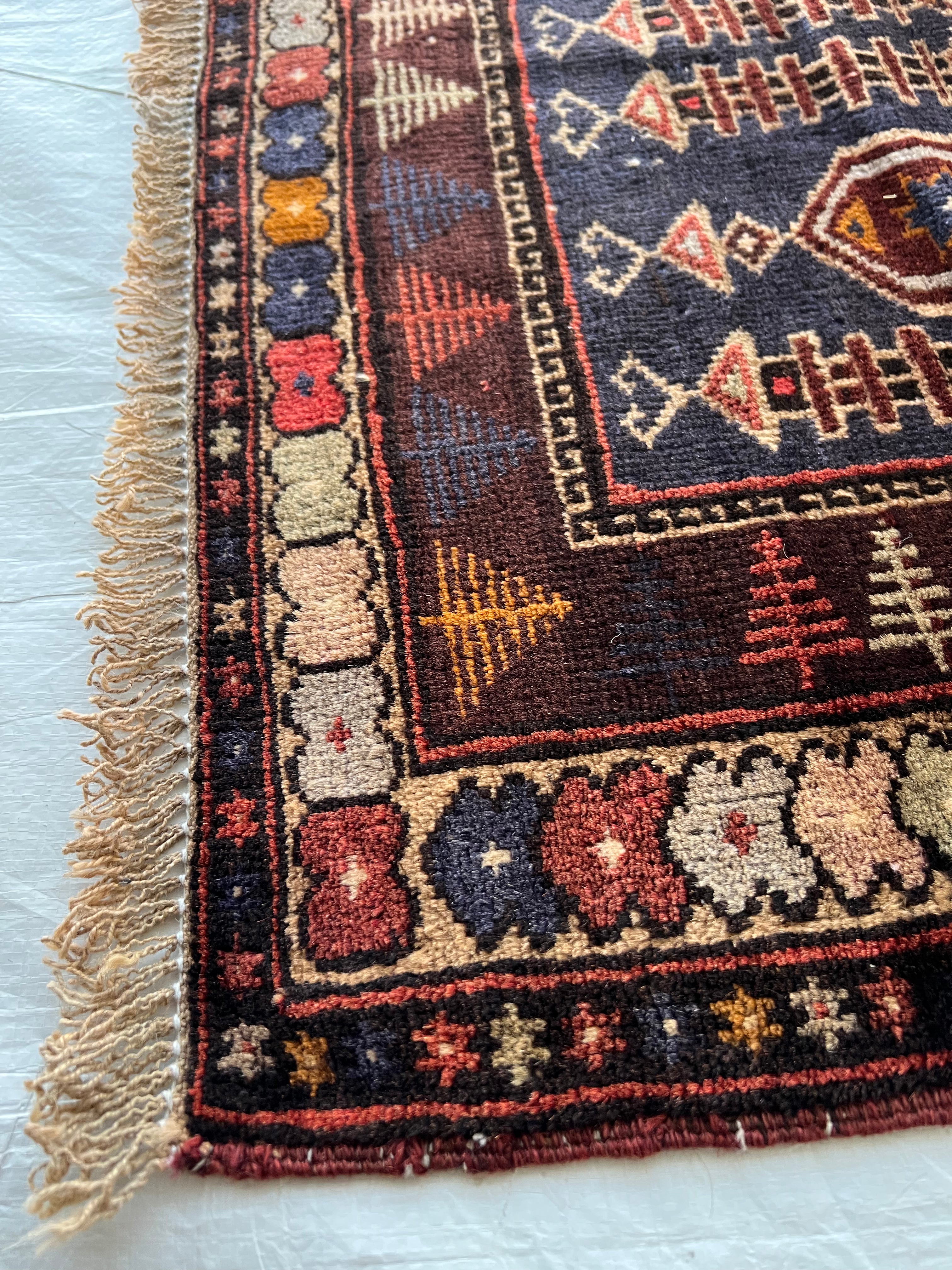 Afghani Prayer Rug 3x5 size range mihrab laid flat