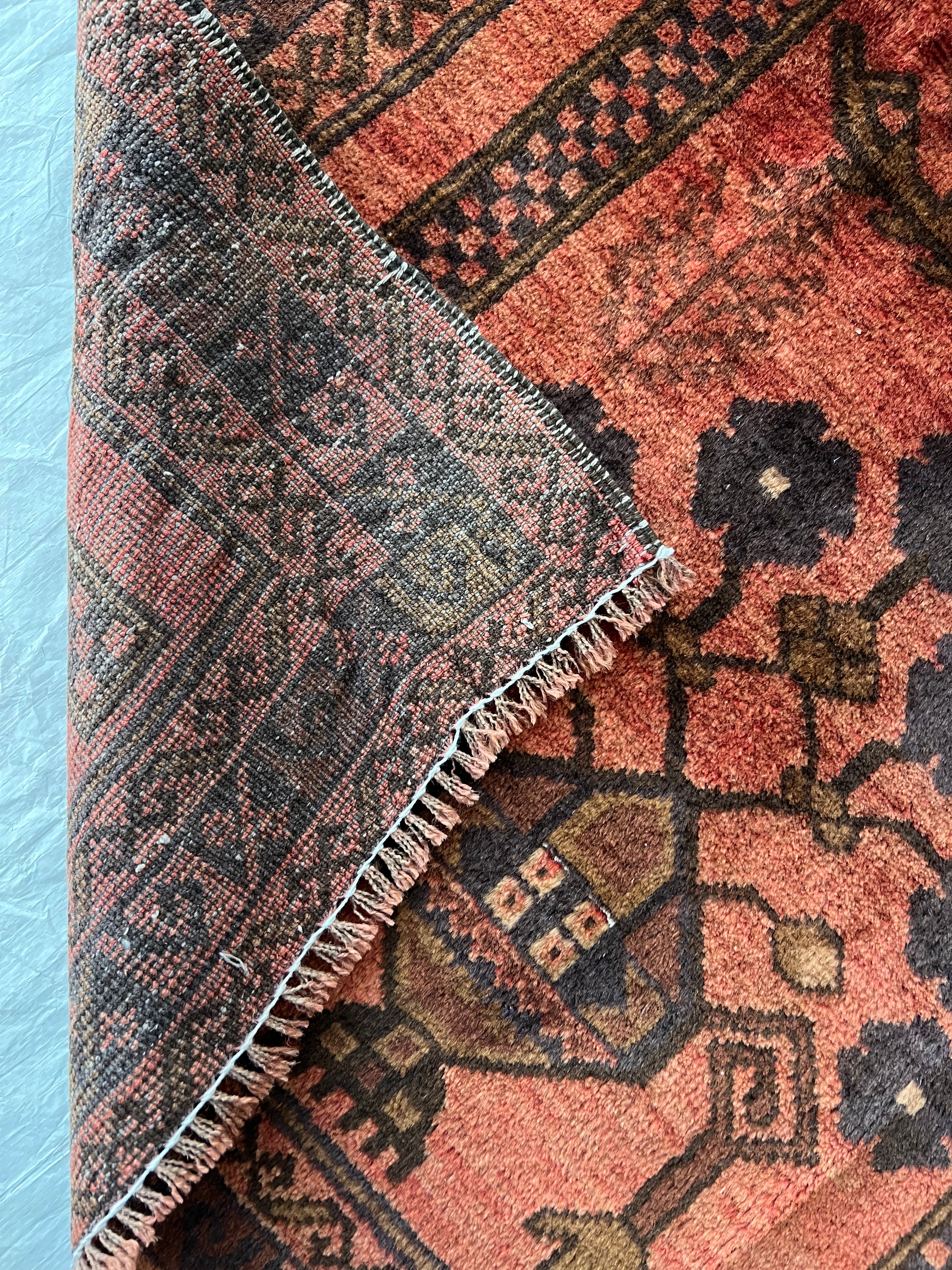 Afghani Prayer Rug 3x5 size range mihrab laid flat