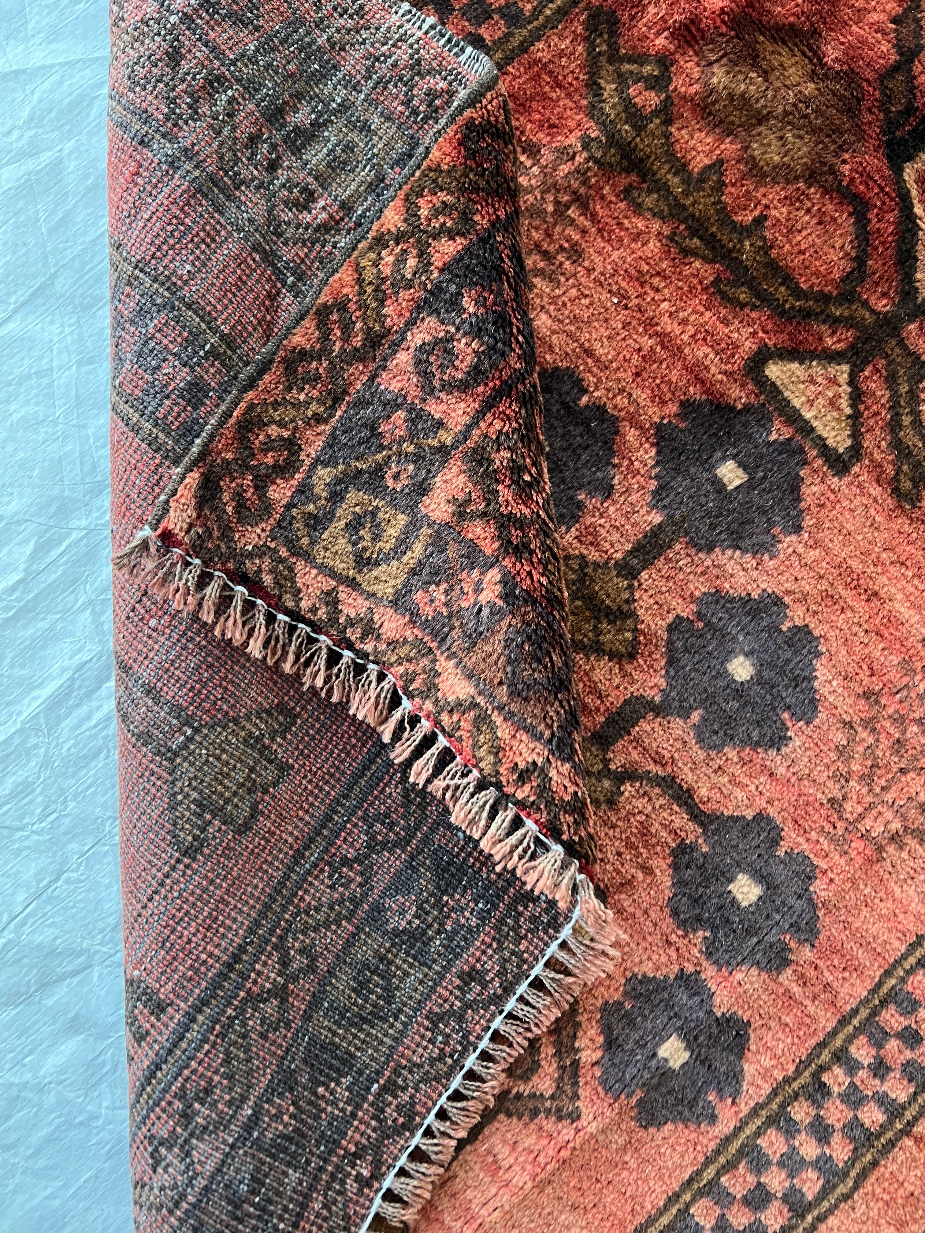 Afghani Prayer Rug 3x5 size range mihrab laid flat