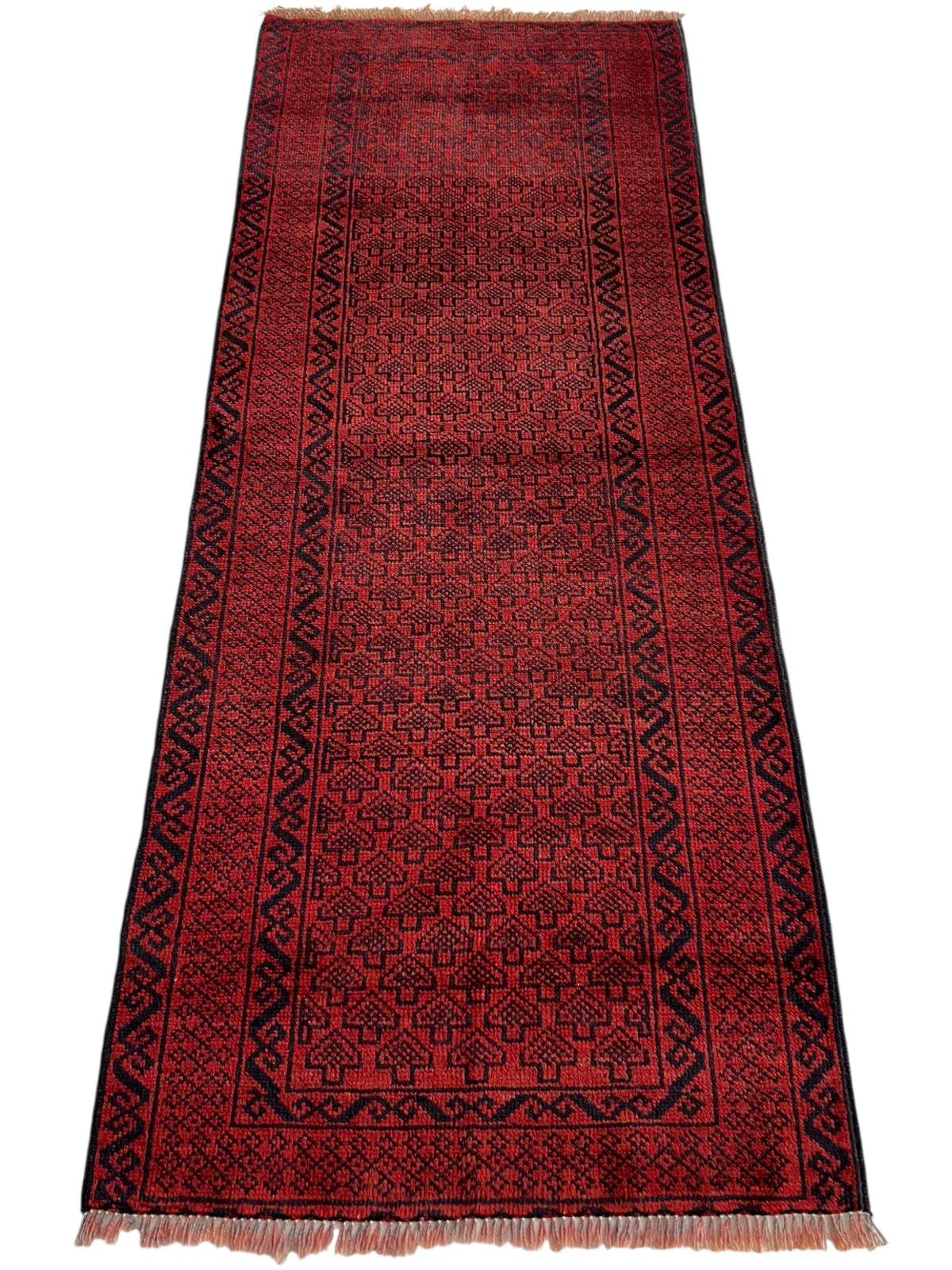 Afghani Runner runner size range tribal Red laid flat