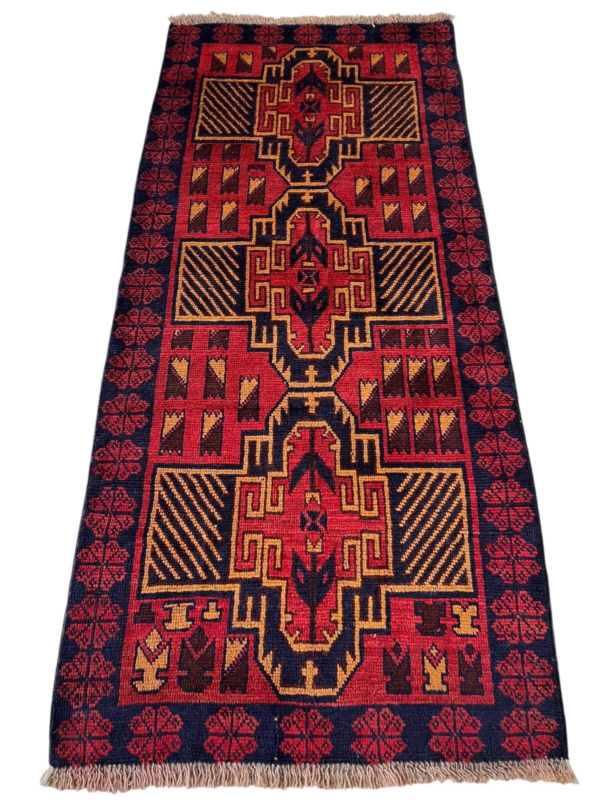 Afghani Runner runner size range tribal Red laid flat
