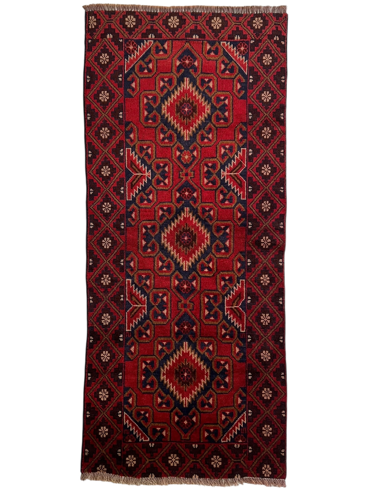 Afghani Runner runner size range tribal Red laid flat